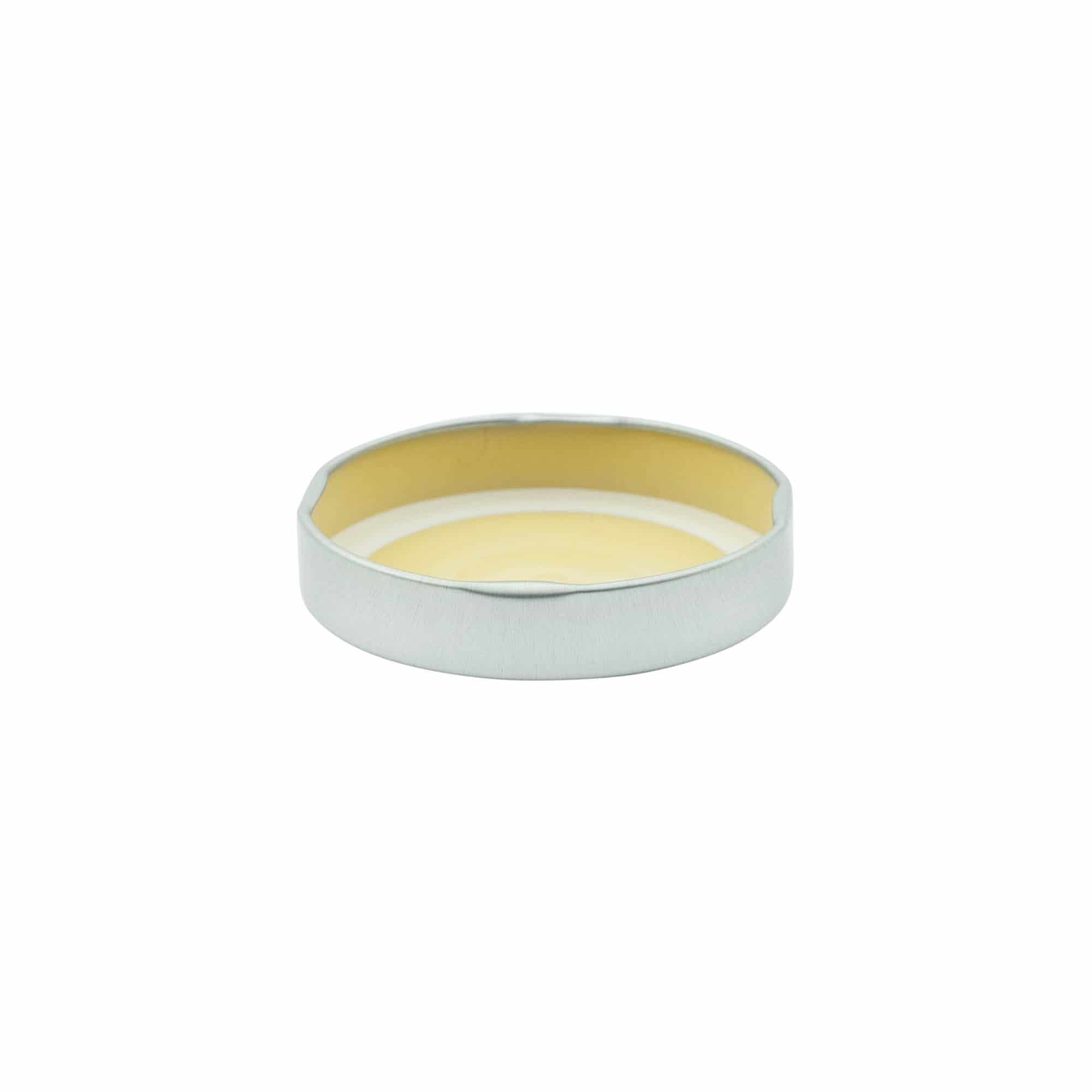 Deep twist-off cap, tinplate, silver, for opening: Deep-TO 70
