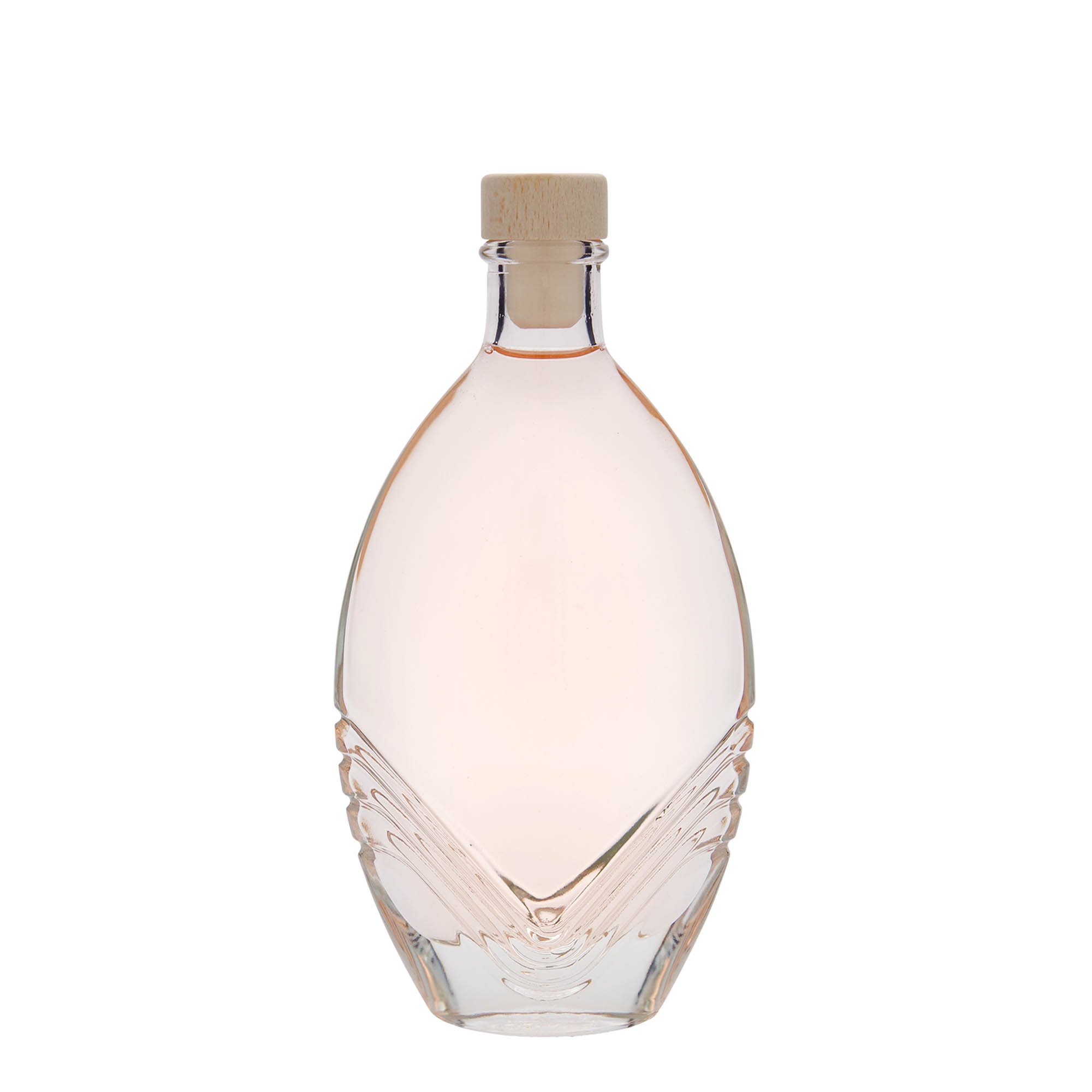 200 ml glass bottle ‘Florence’, oval, opening: cork
