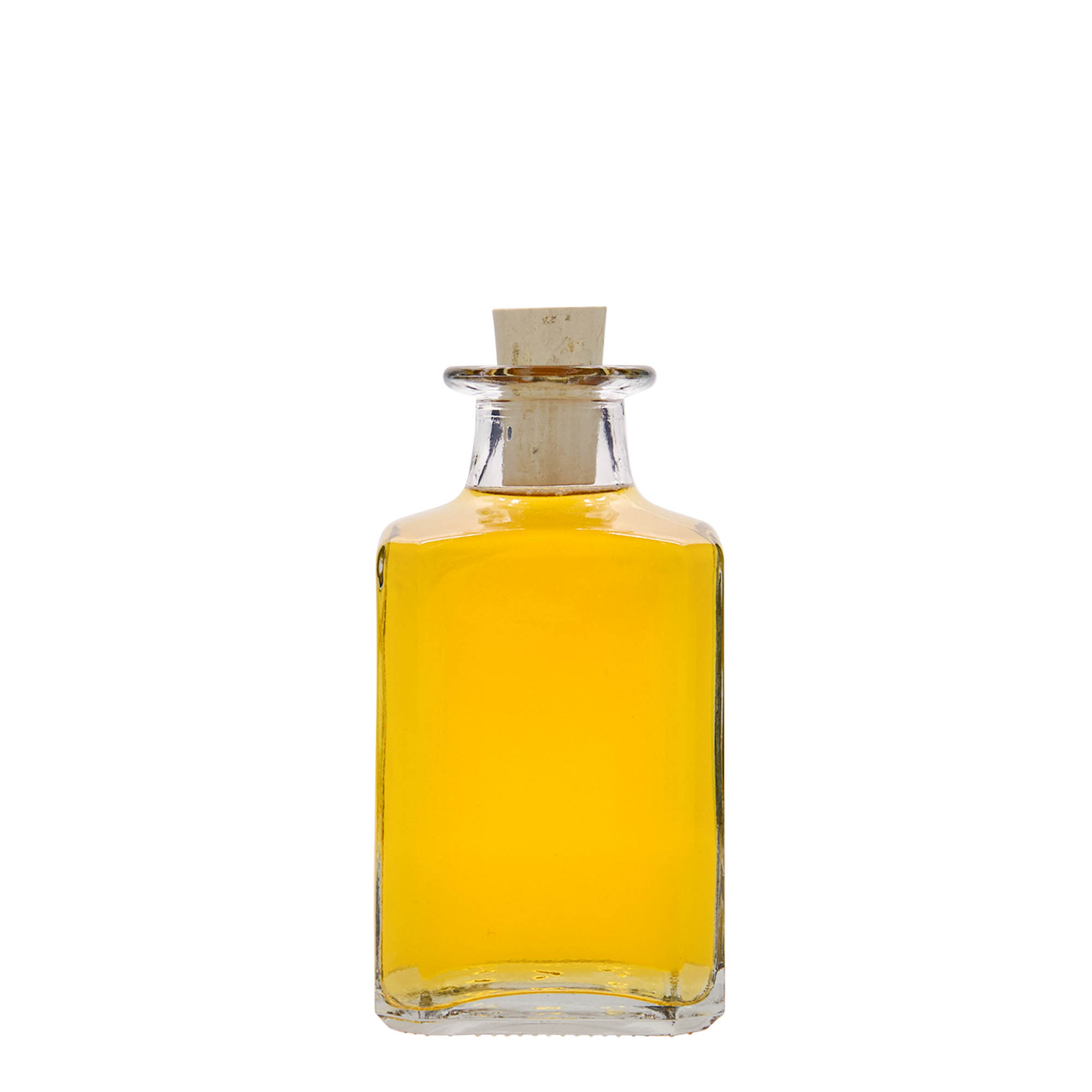 250 ml glass bottle 'Torben', square, opening: cork