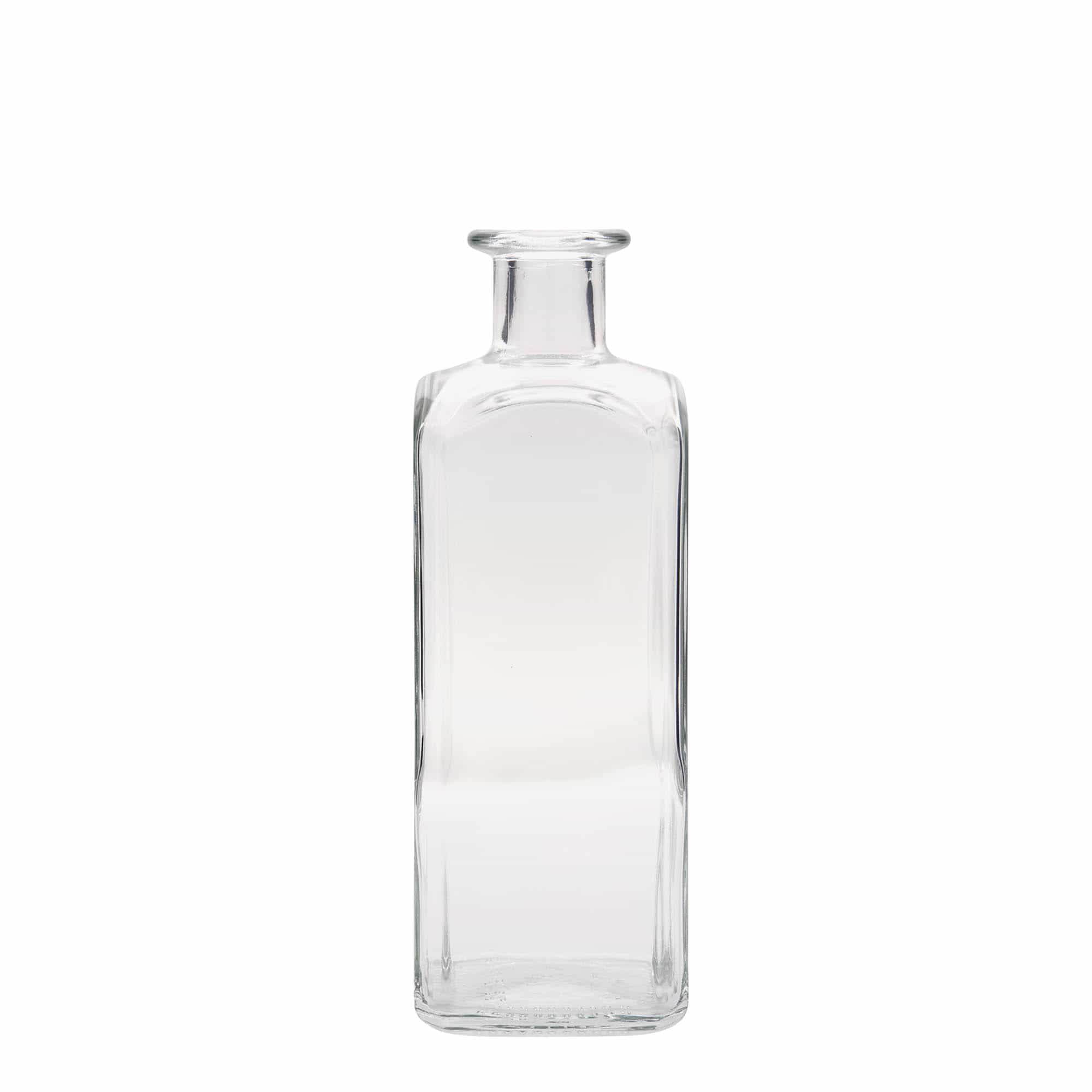 500 ml glass apothecary bottle ‘Carré’, square, closure: cork