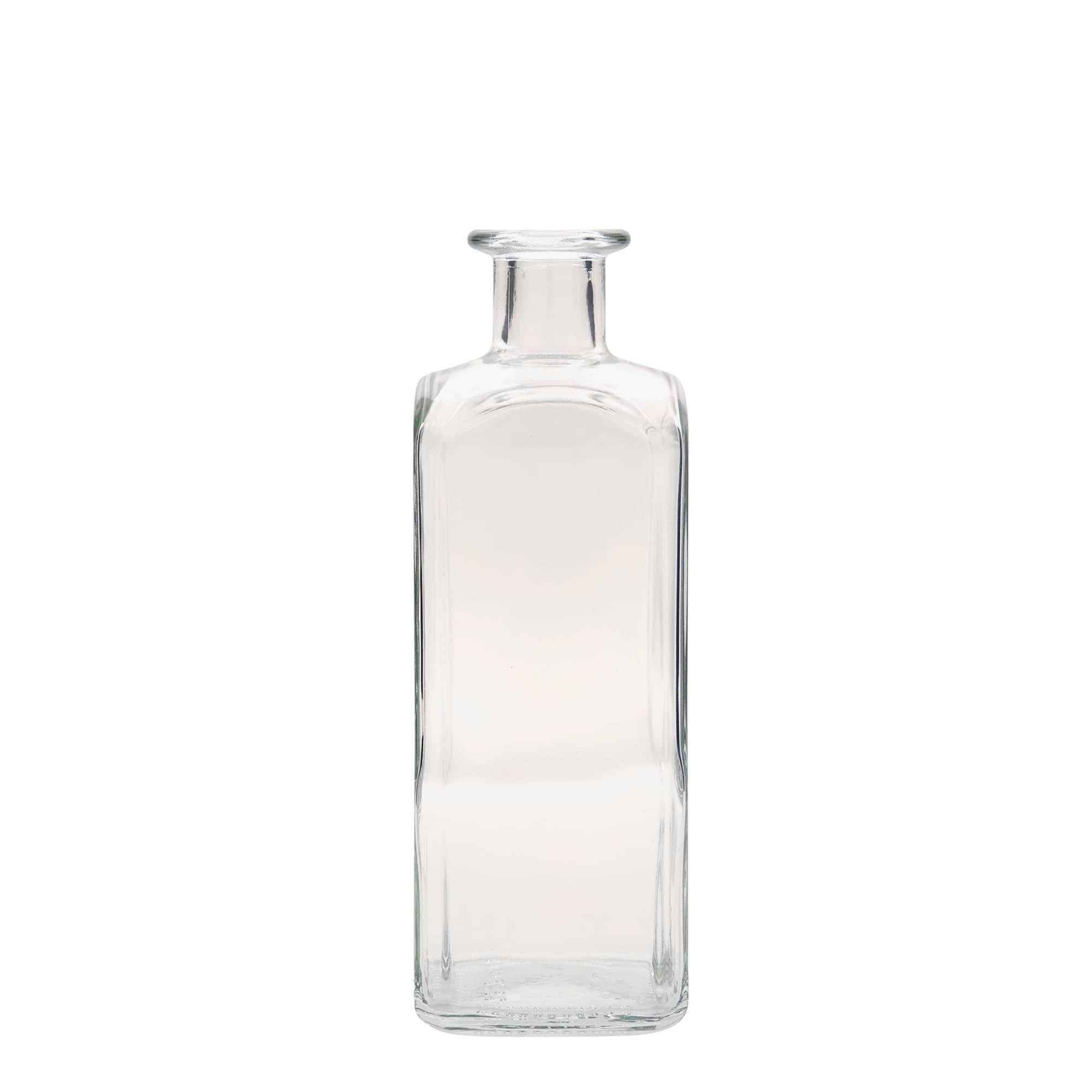 500 ml glass bottle Apothecary Carré, square, opening: cork