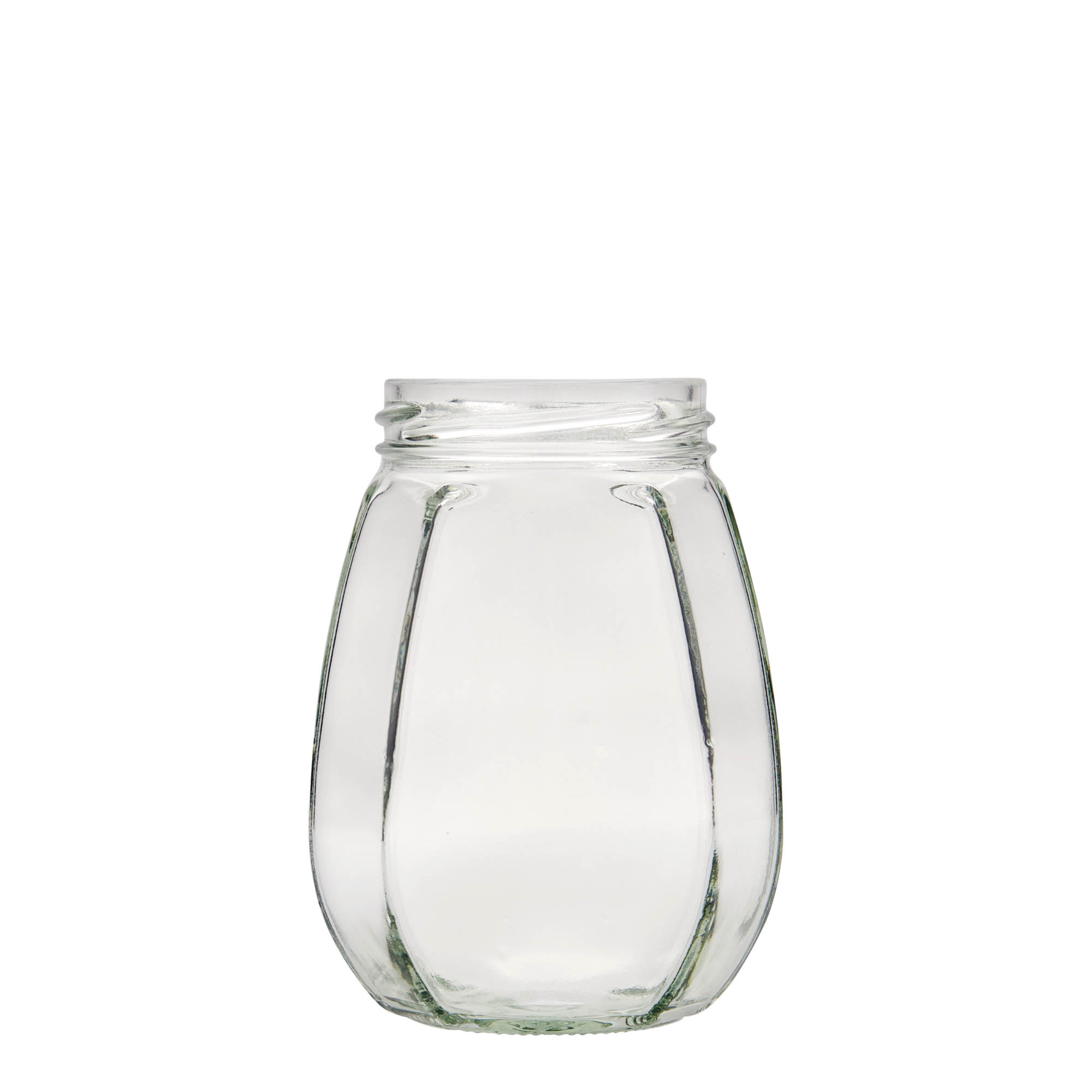 385 ml decorative jar, hexagonal, opening: Twist-off (TO 63)