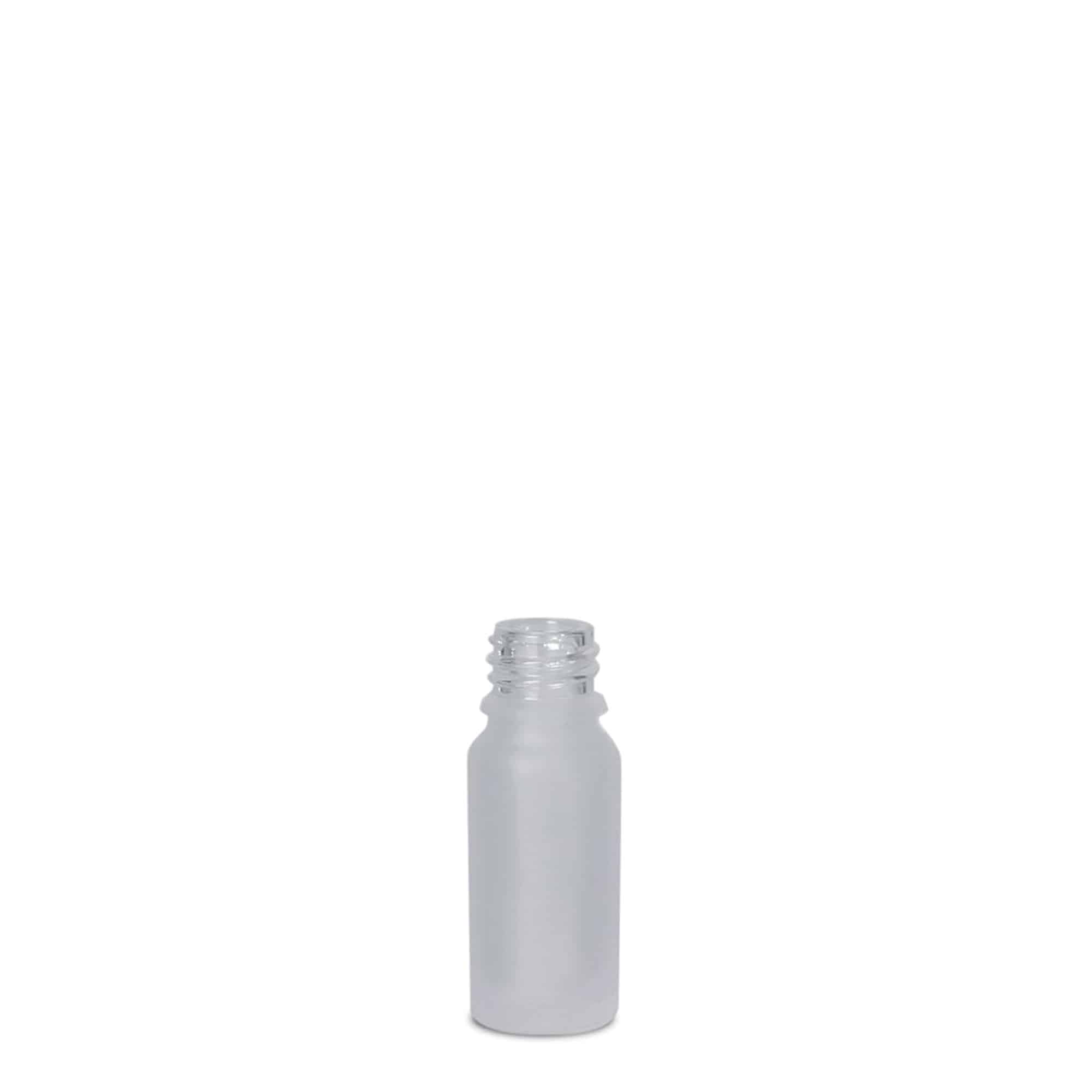 10 ml medicine bottle, glass, frosted, opening: DIN 18