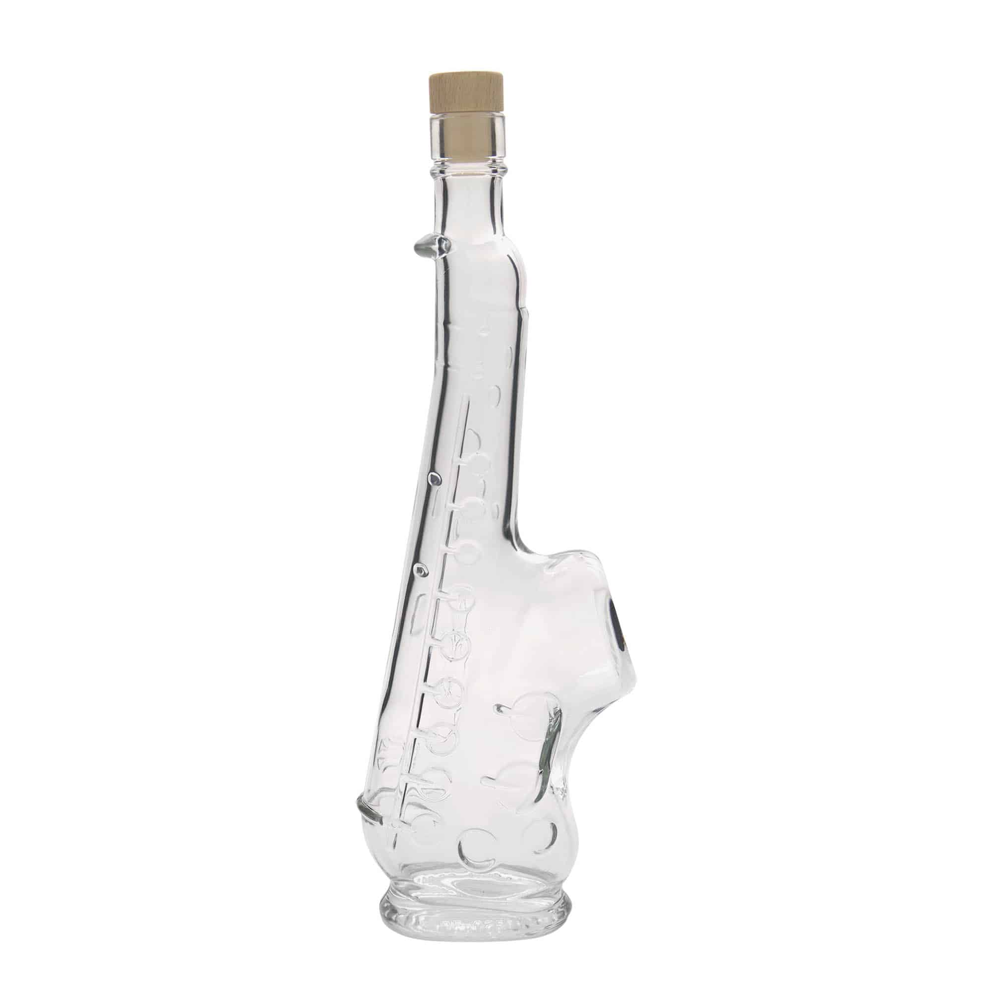 500 ml glass bottle ‘Saxophone’, opening: cork