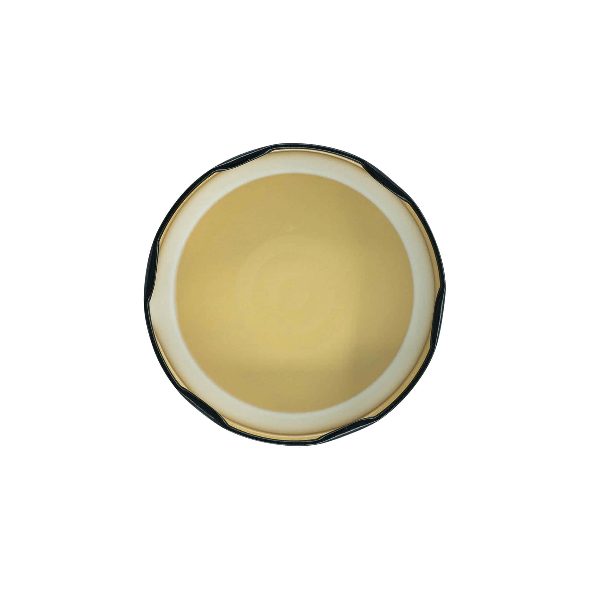 Deep twist-off cap, tinplate, black, for opening: Deep-TO 82