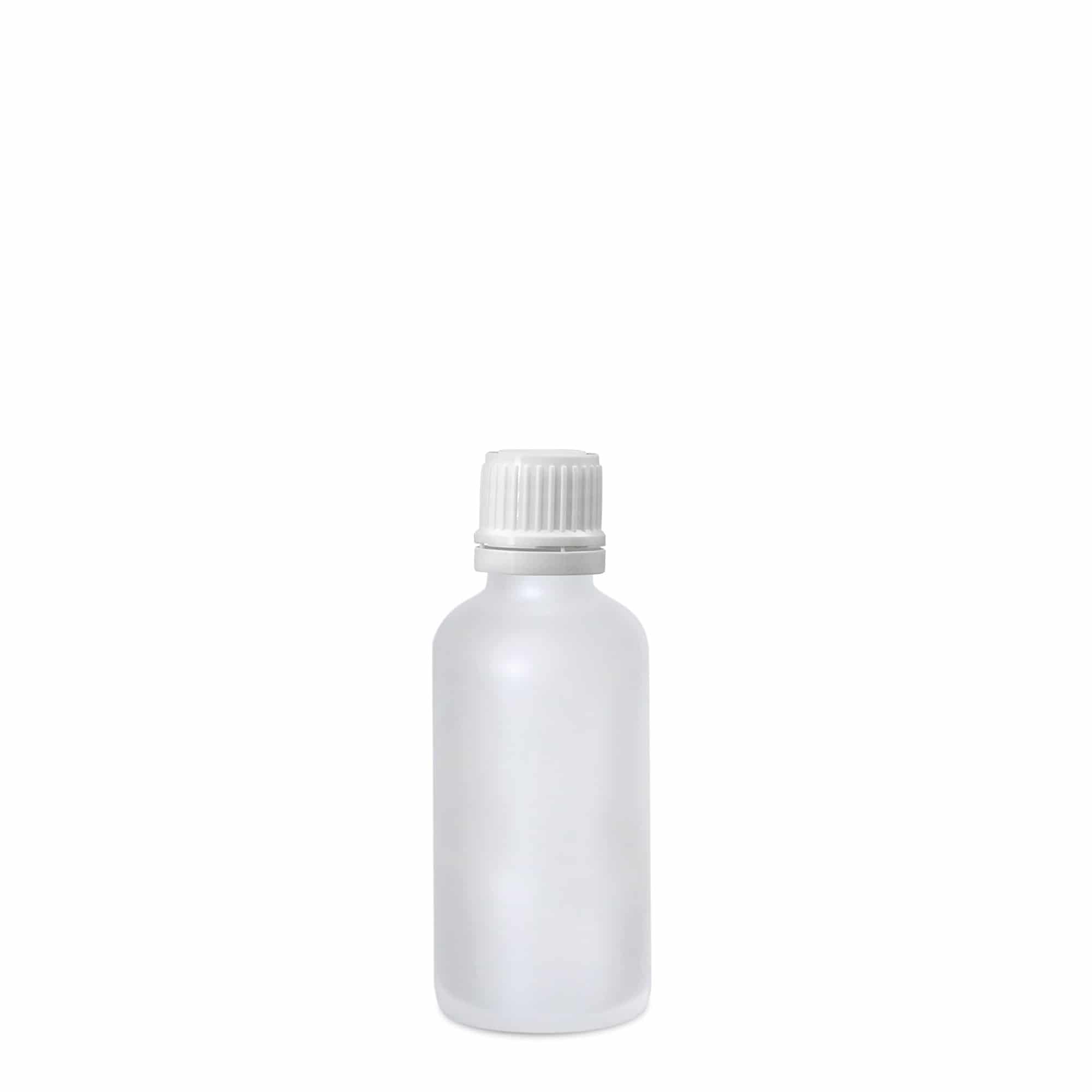 50 ml medical bottle, glass, frosted, opening: DIN 18