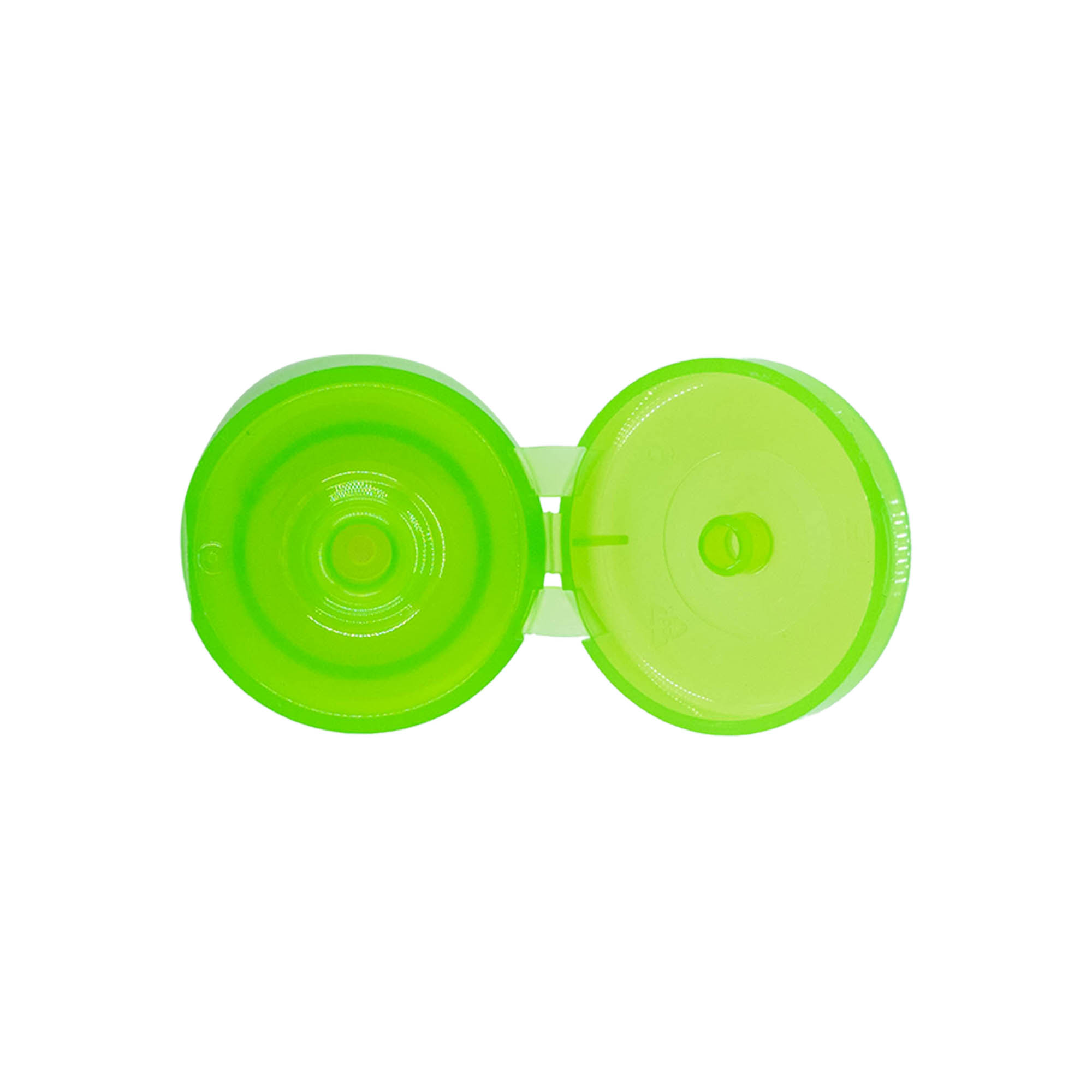 Screw cap with hinge, PP plastic, green, for opening: 24/410 Screw cap with hinge, PP plastic, green, for opening: 24/410