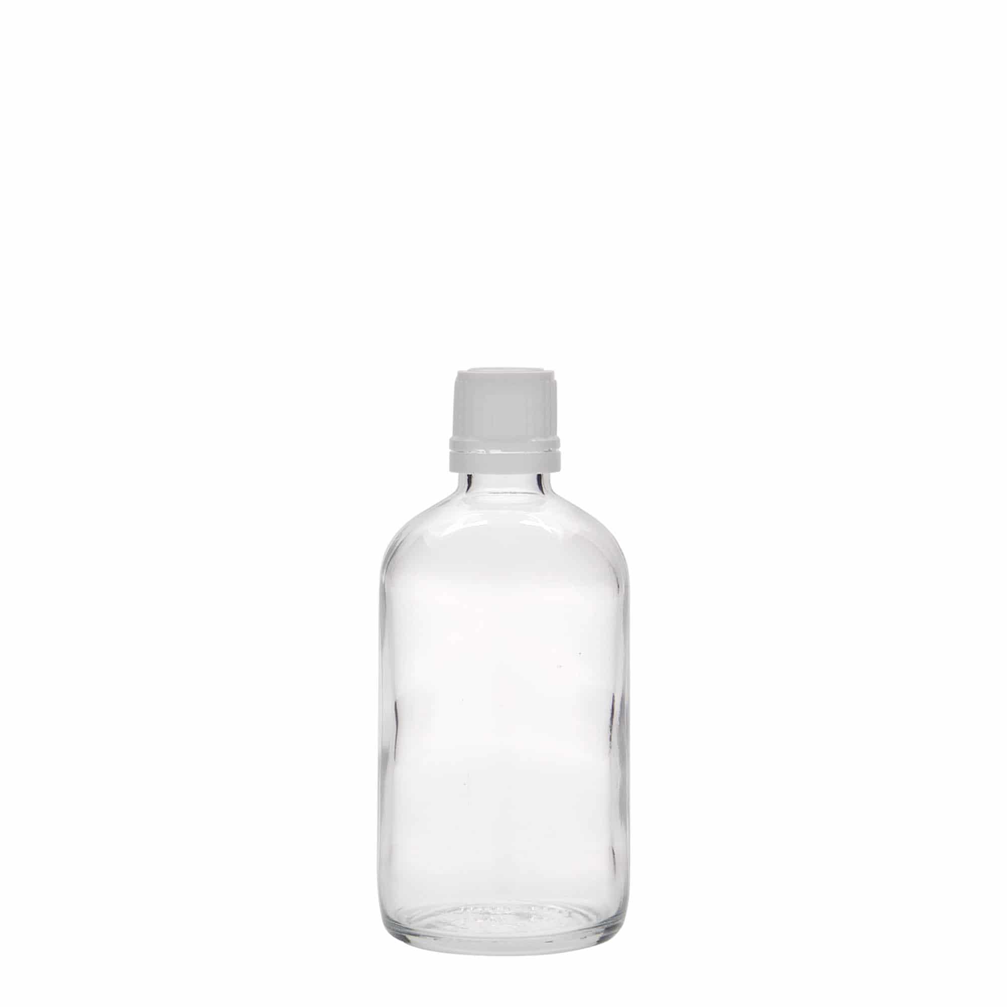 100 ml medicine bottle, glass, closure: DIN 18