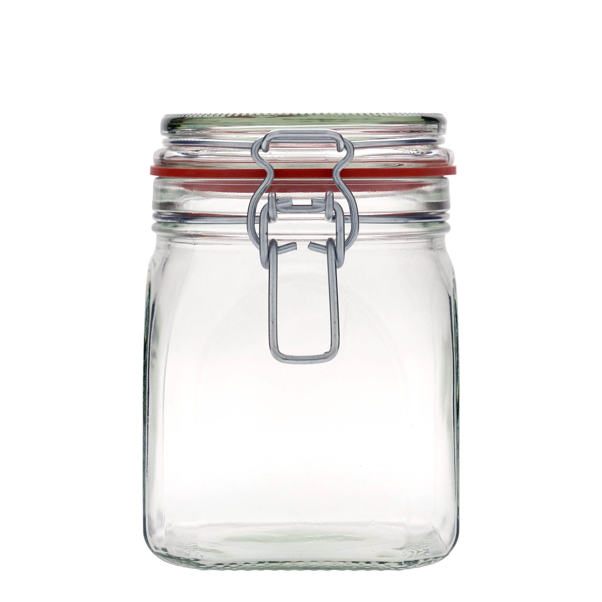 900 ml wire bail jar, square, opening: wire bail closure