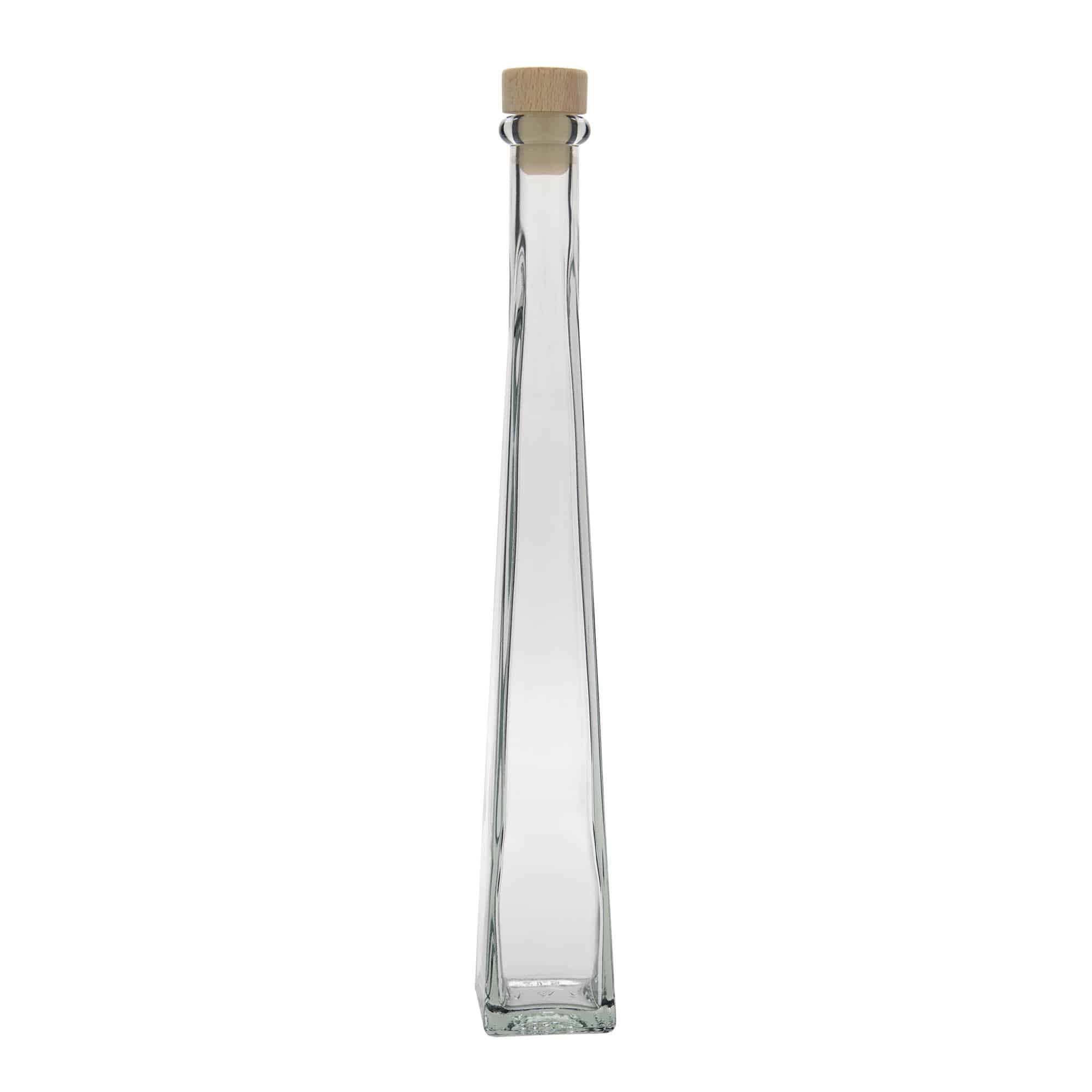 200 ml glass bottle 'Dama Quadrato', square, closure: cork