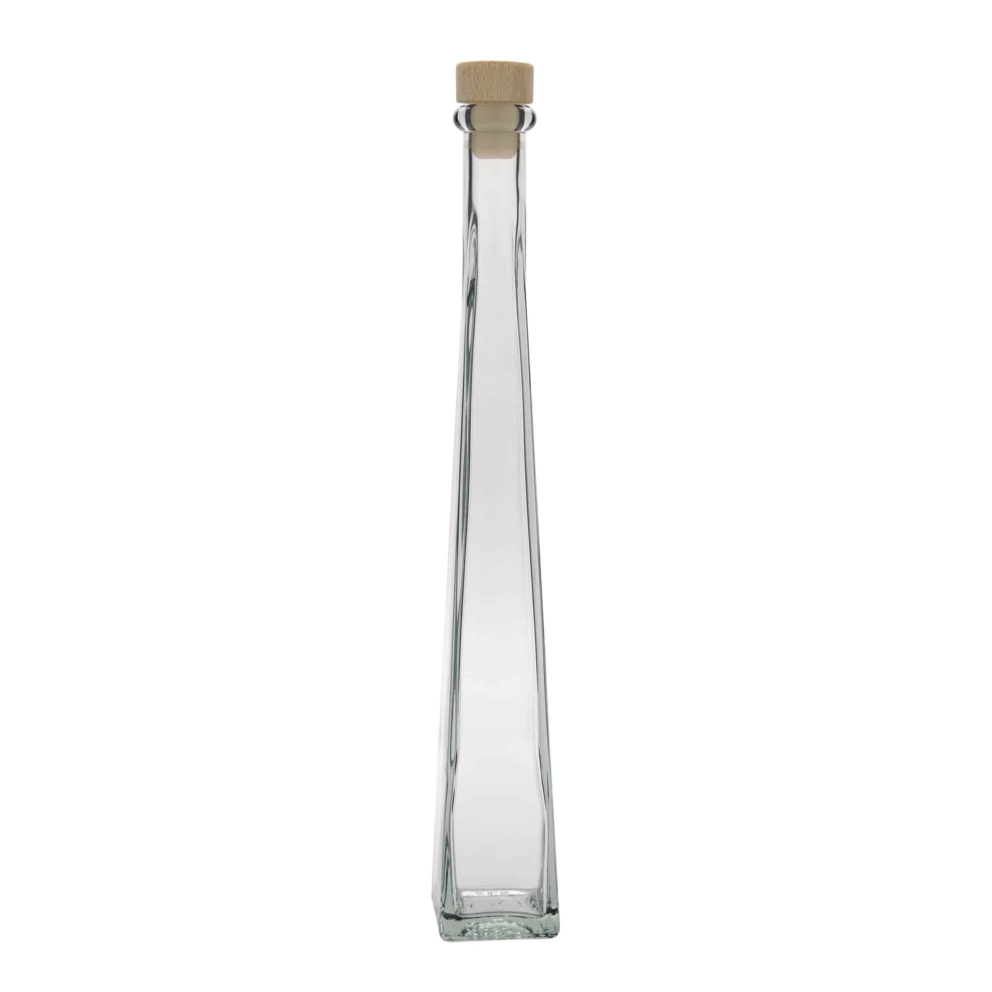 200 ml glass bottle ‘Dama Quadrato’, square, opening: cork
