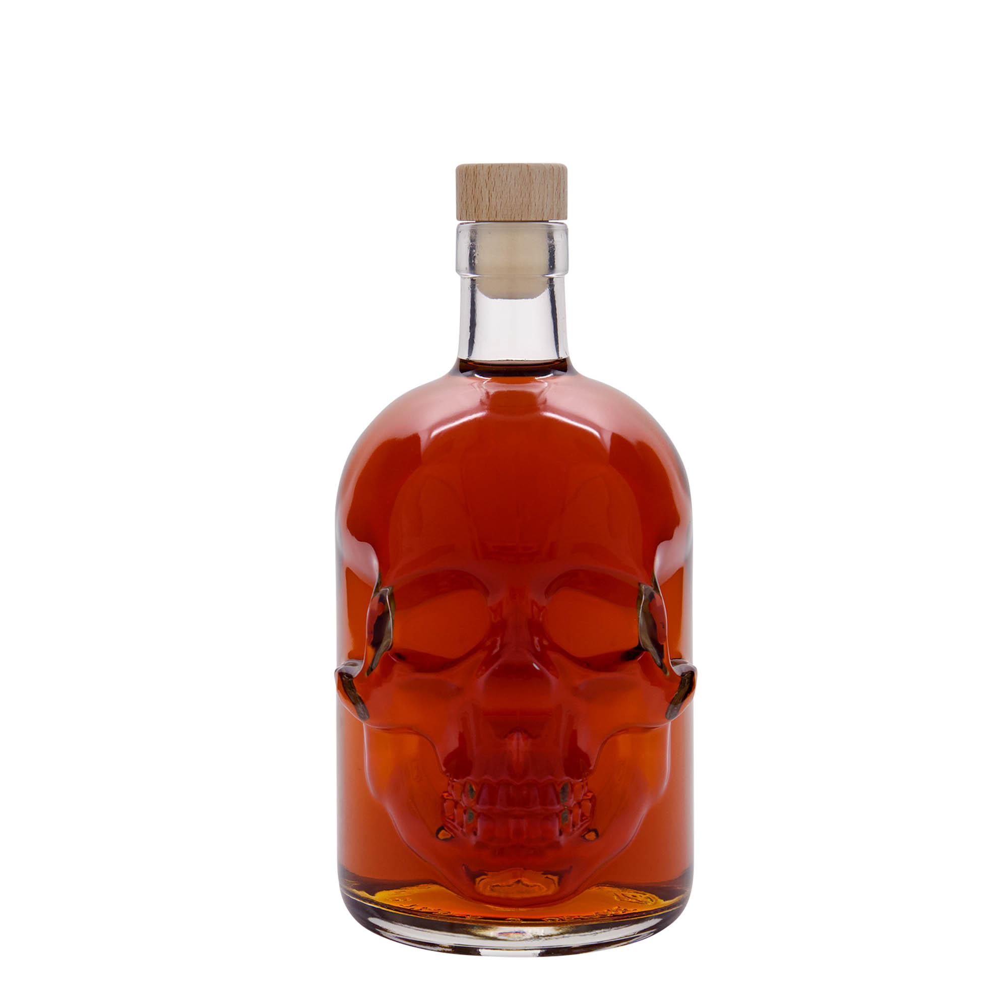 700 ml glass bottle 'Skull', opening: cork