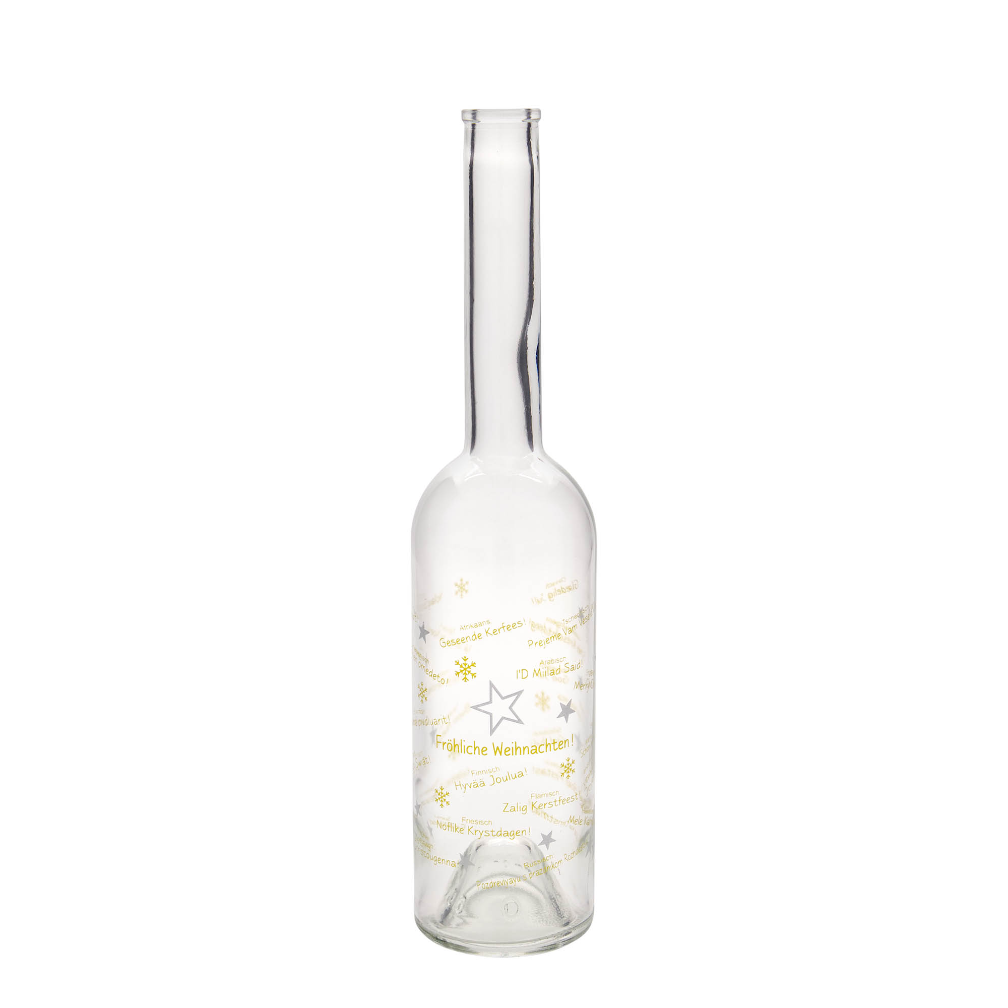 500 ml glass bottle ‘Opera’, motif: Christmas around the world, opening: cork