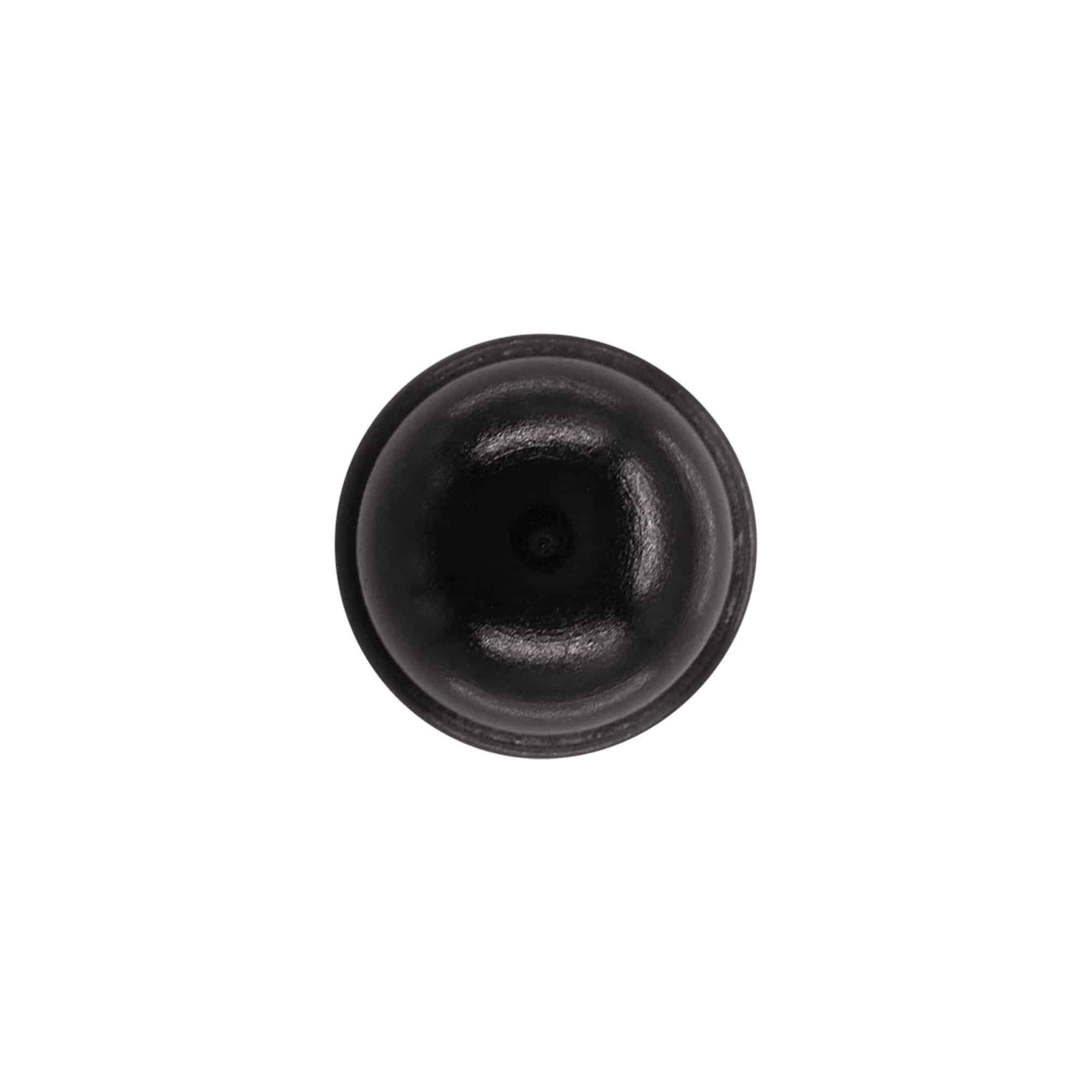 Handle cork 19 mm "Melon", wood/PE, black, for opening: cork Handle cork 19 mm "Melon", wood/PE, black, for opening: cork