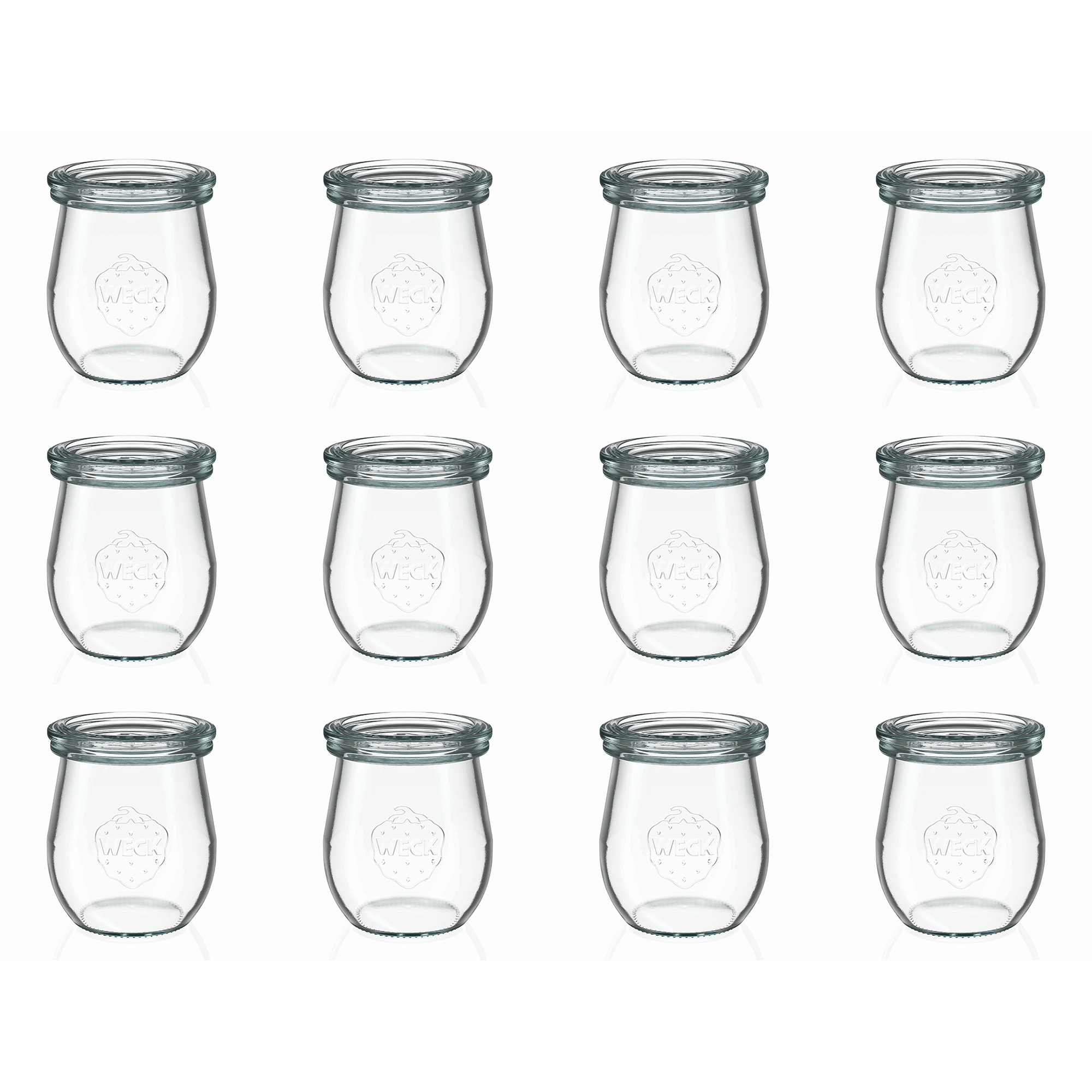 12x 220 ml WECK tulip jar with glass lid RR 60