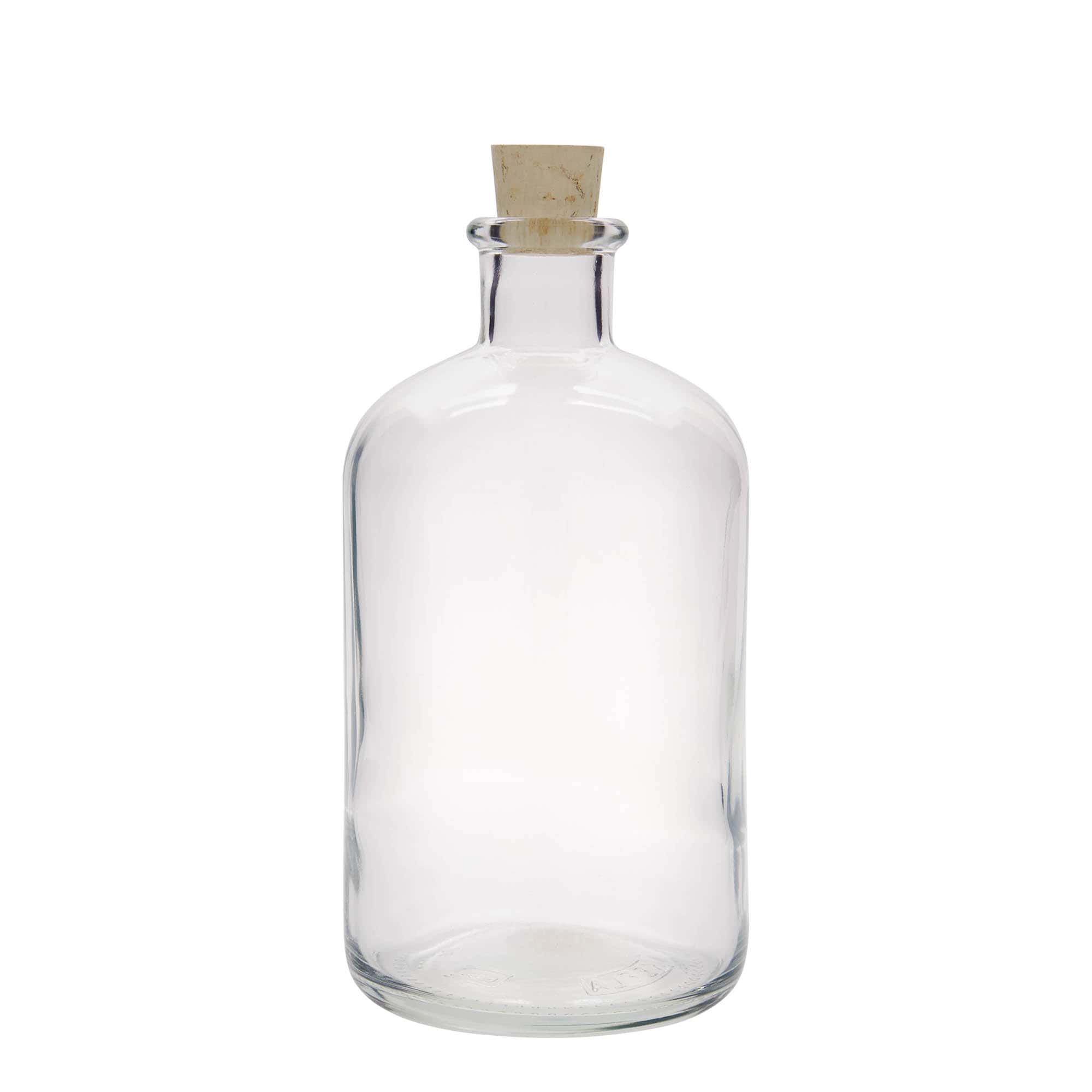1,000 ml glass apothecary bottle, closure: cork