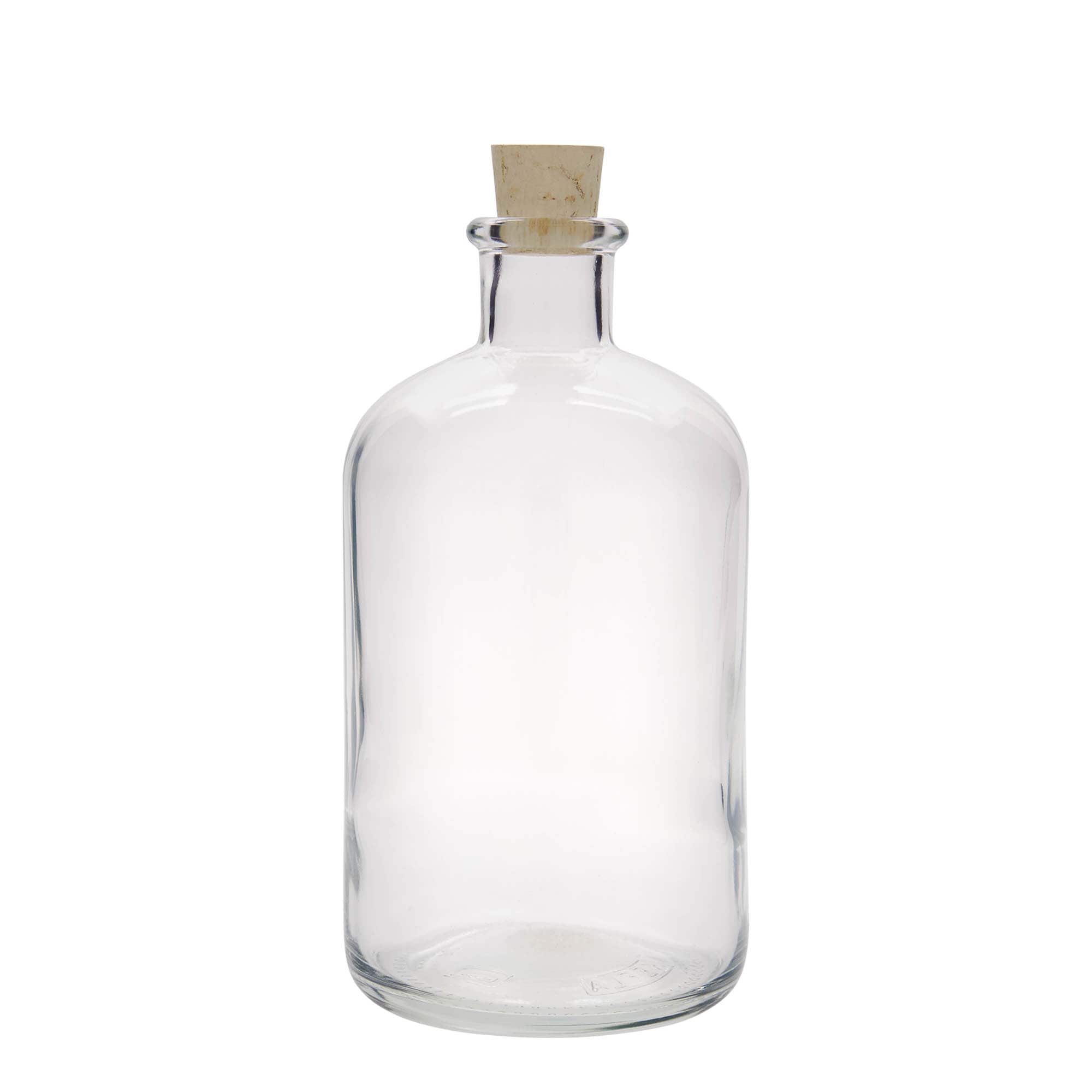 1,000 ml glass bottle apothecary, opening: cork