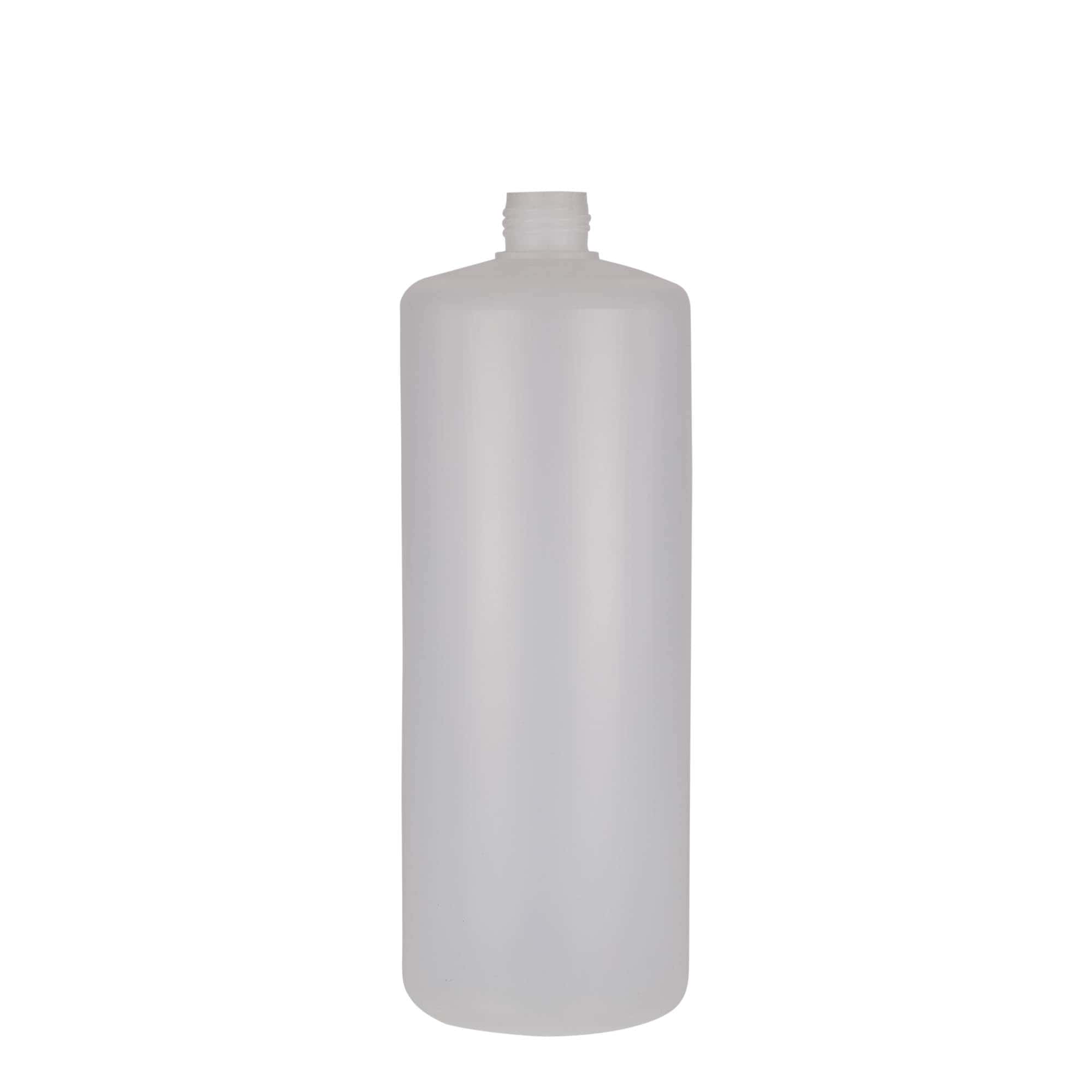1,000 ml round bottle, PE plastic, natural, opening: screw cap