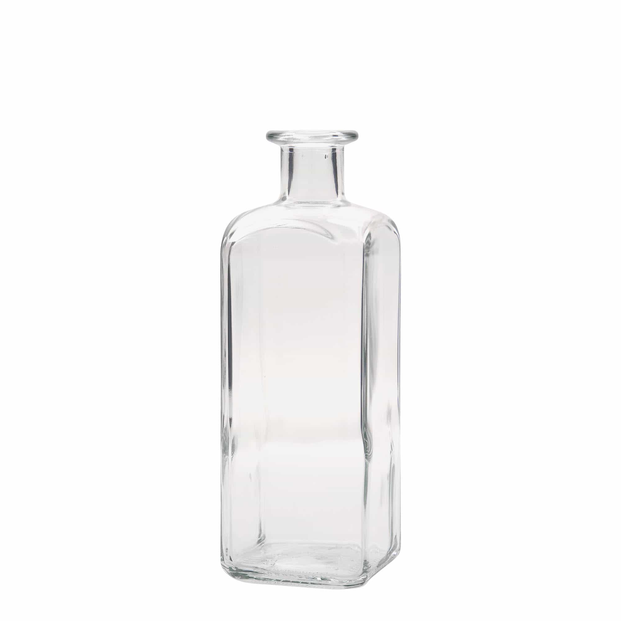 500 ml glass apothecary bottle ‘Carré’, square, closure: cork