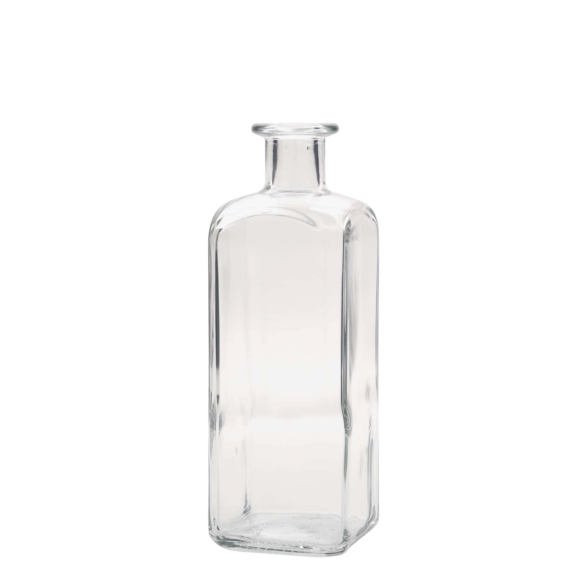 500 ml glass bottle Apothecary Carré, square, opening: cork