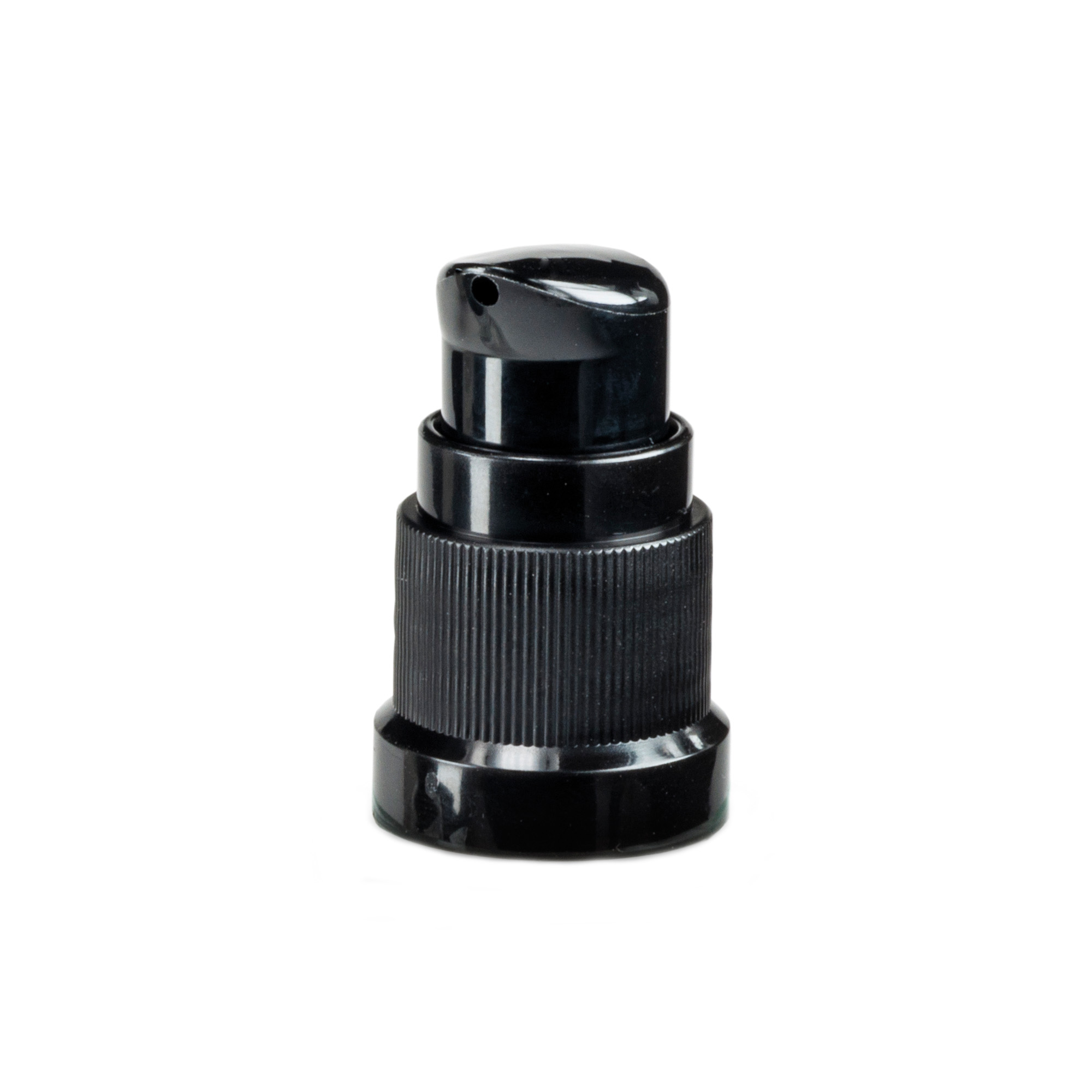 Screw cap lotion pump, PP plastic, black, for opening: DIN 18