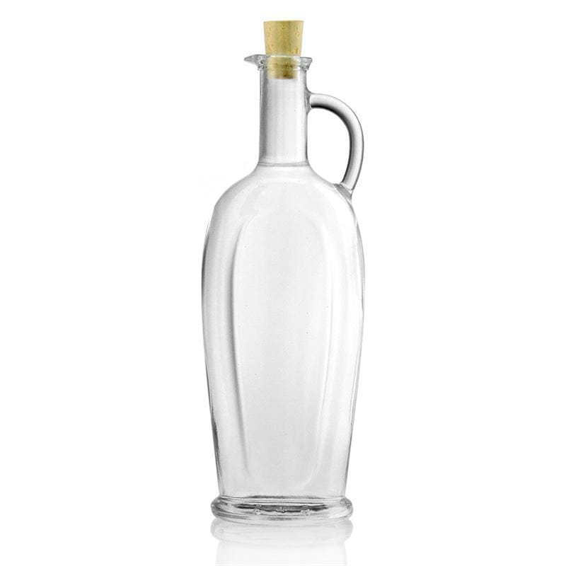 500 ml glass bottle ‘Eleganta’, oval, opening: cork