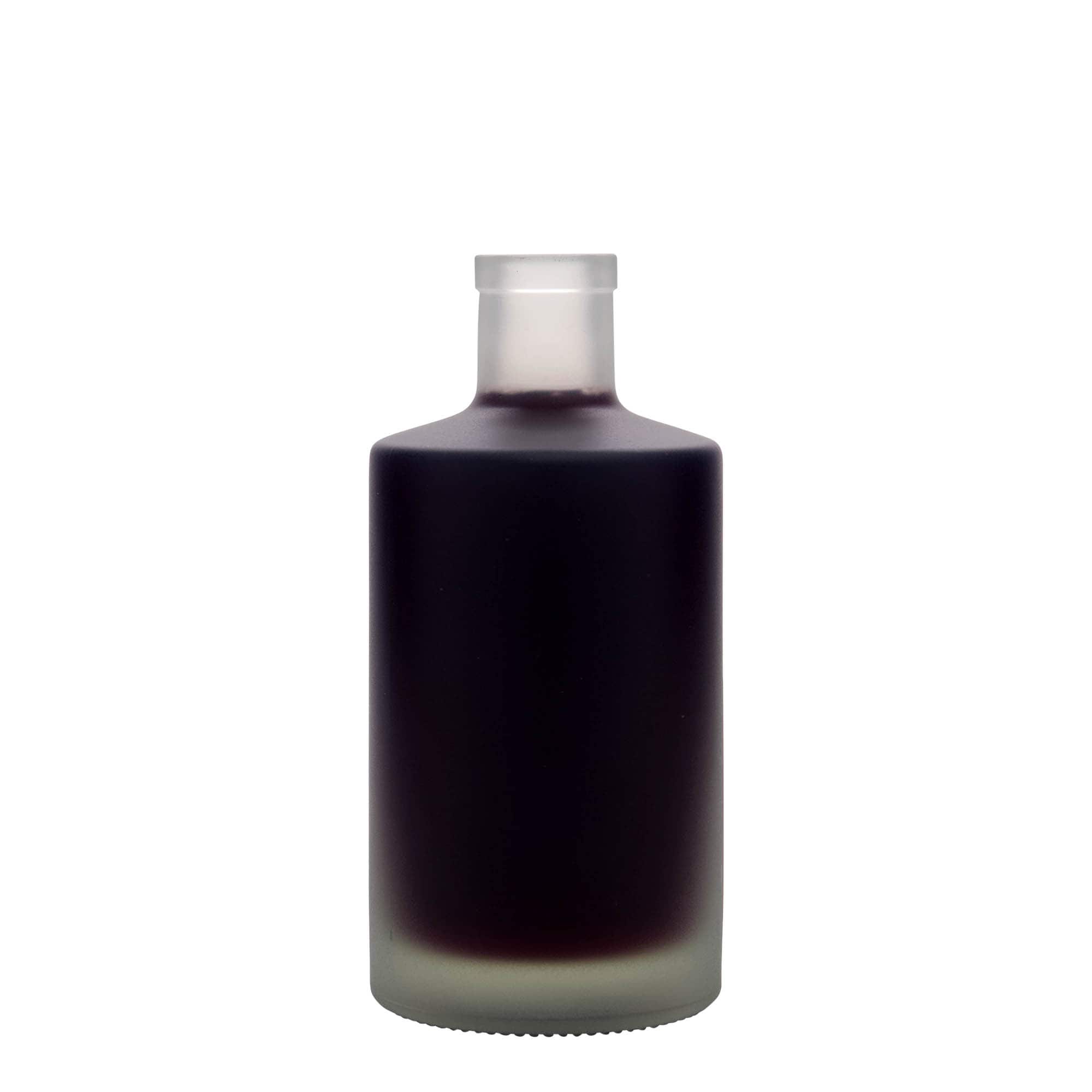 500 ml glass bottle 'Caroline', frosted, neck: cork