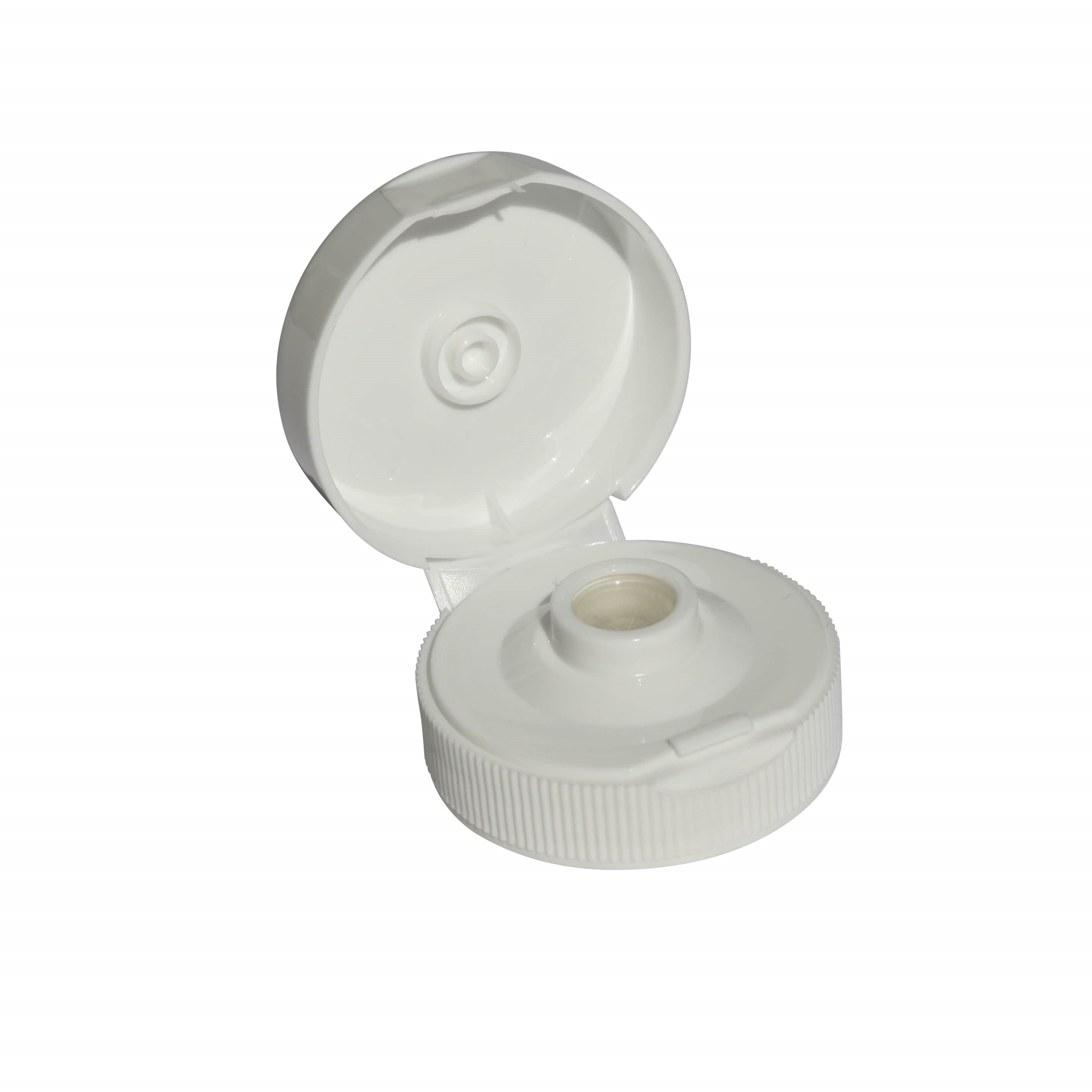 Hinged screw cap, PP plastic, white, for opening: GPI 38/400