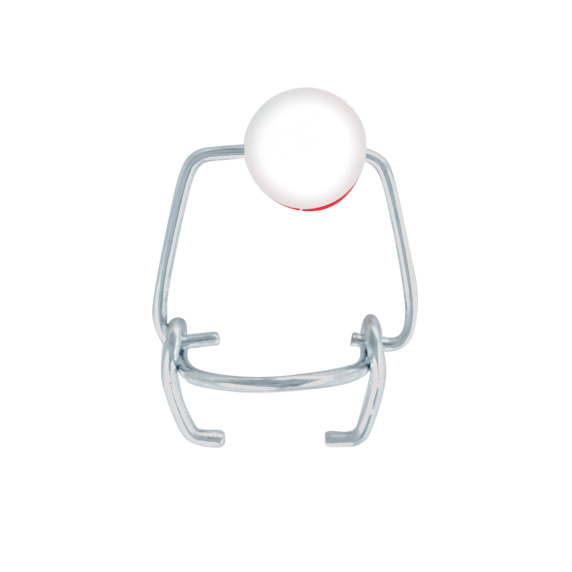 Mini toggle clasp, plastic, red-white