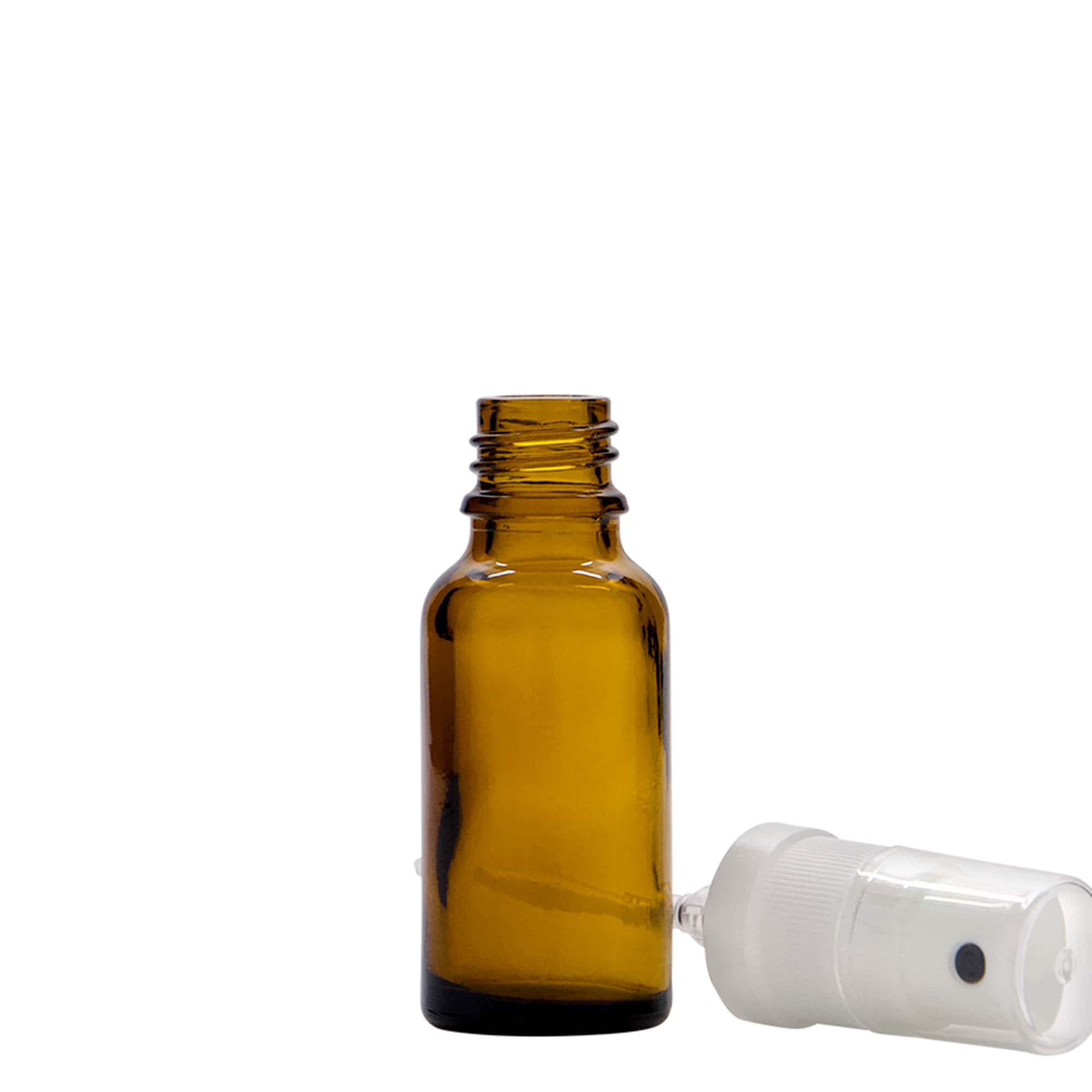 20 ml spray bottle medicine, glass, brown, opening: DIN 18