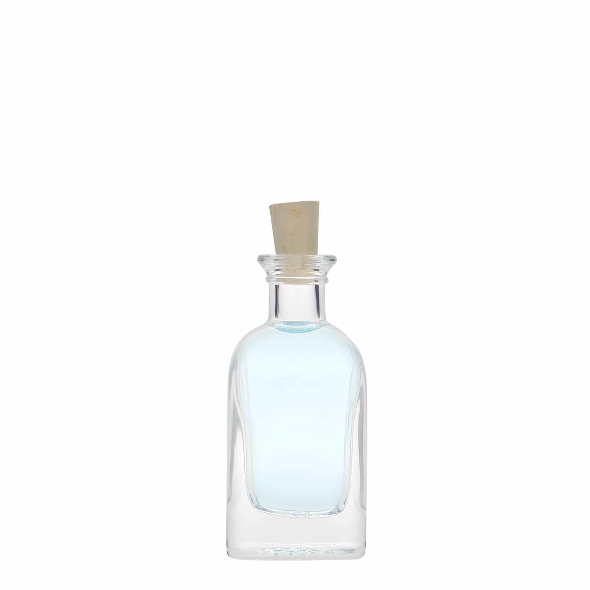 40 ml glass apothecary bottle Carré, square, closure: cork