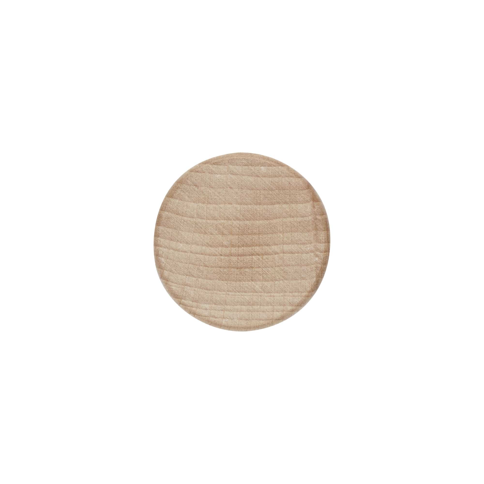 Screw cap, wood, beige, for opening: GPI 28/400
