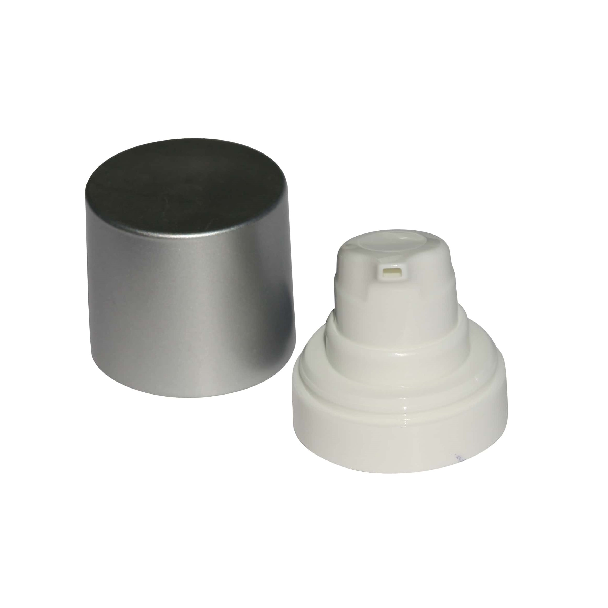 Airless dispenser pump head 'Micro', PP plastic, silver