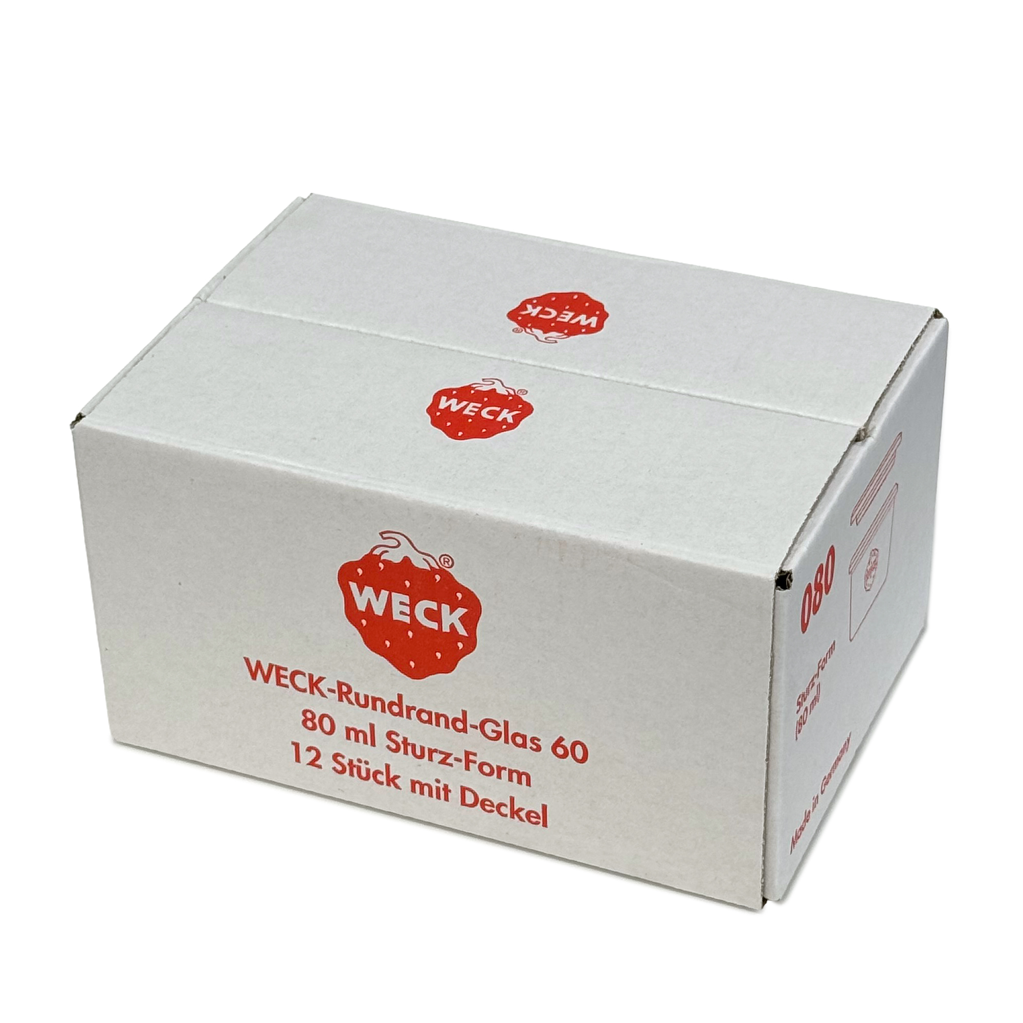 12x 80 ml WECK inverted jar with glass lid RR 60