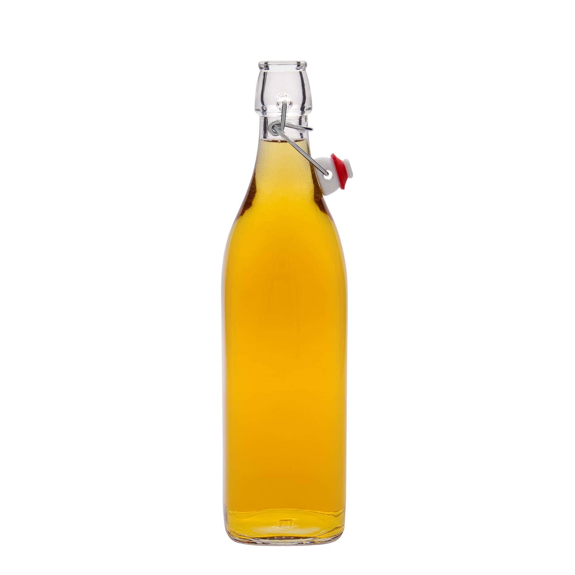 1,000 ml glass bottle 'Swing, square, opening: swing top closure