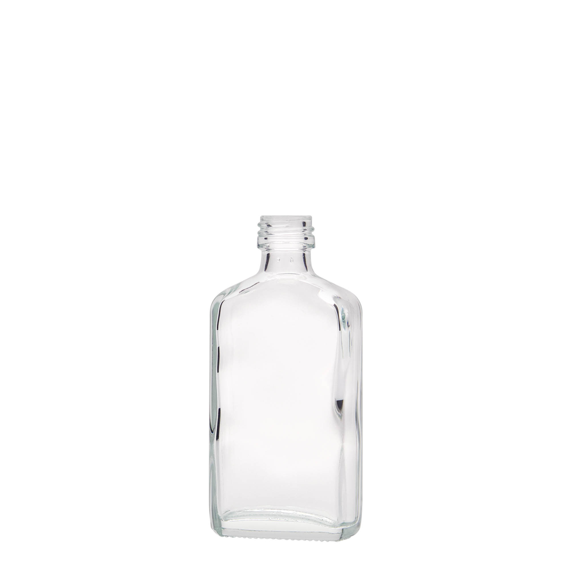 50 ml pocket bottle, rectangular, glass, opening: PP 18