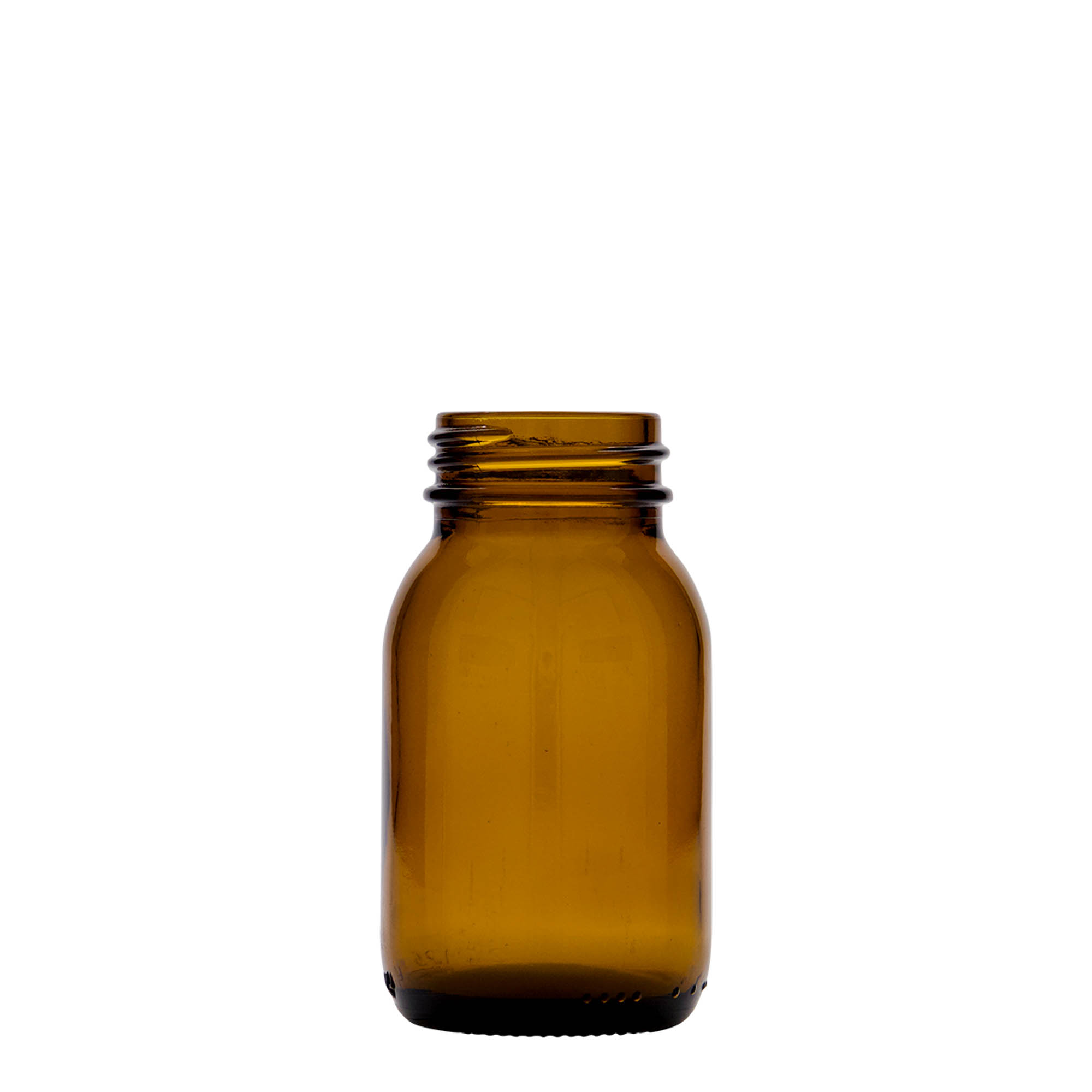 125 ml wide-neck glass, brown, opening: DIN 40 125 ml wide-neck glass, brown, opening: DIN 40