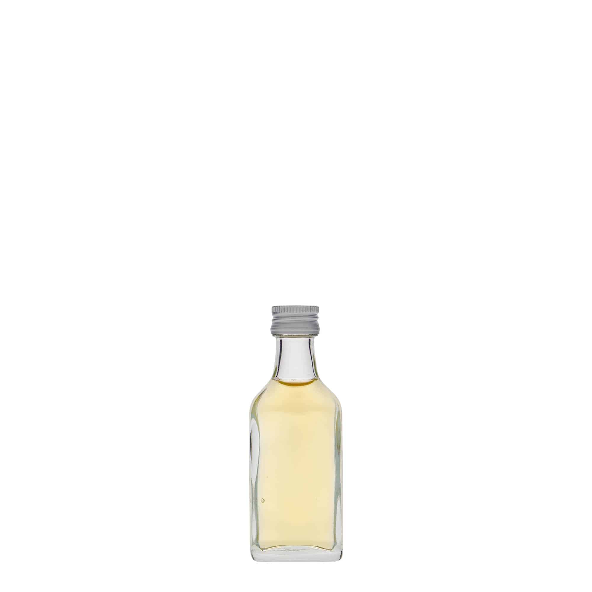20 ml pocket flask bottle, rectangular, glass, closure: PP 18