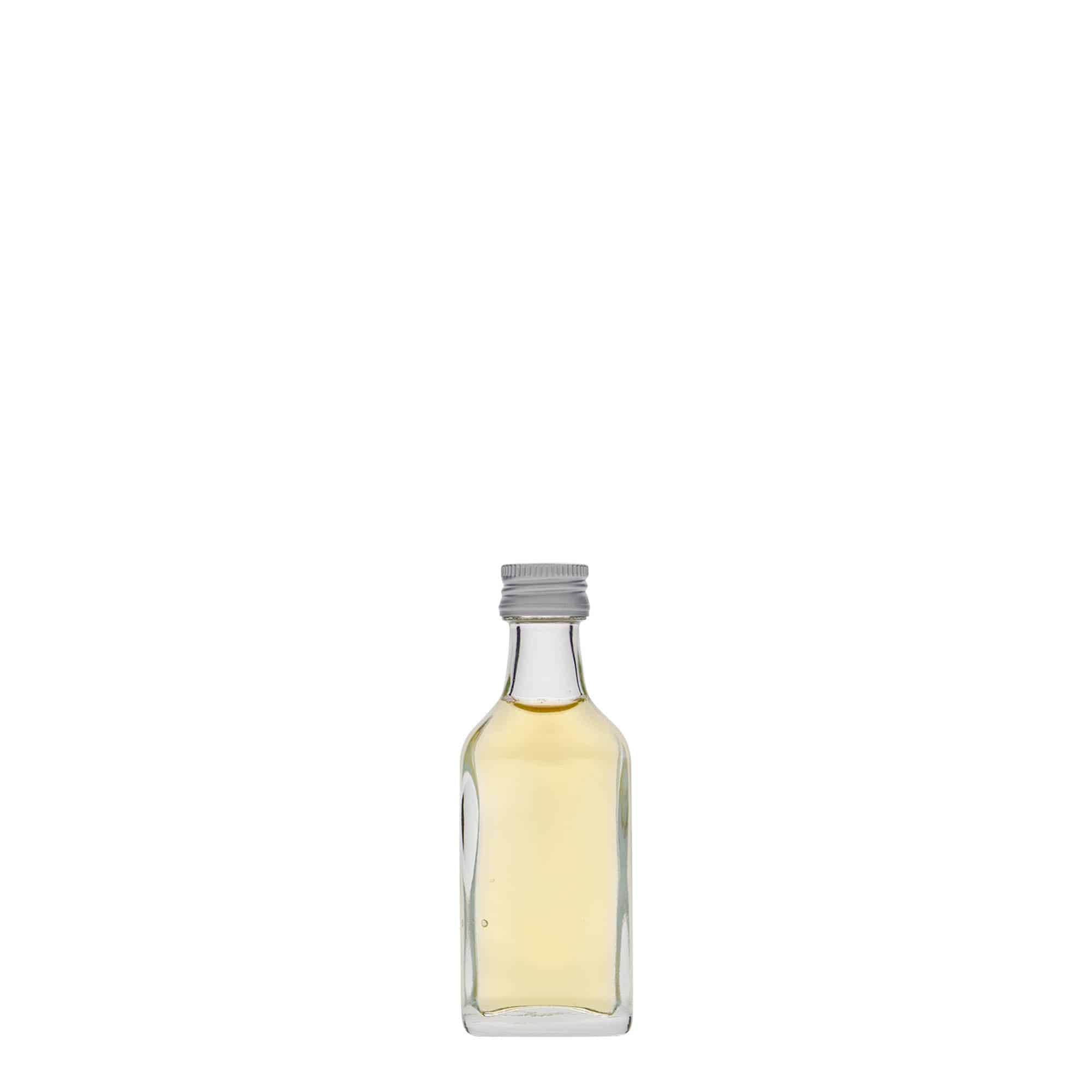 20 ml pocket bottle, rectangular, glass, opening: PP 18
