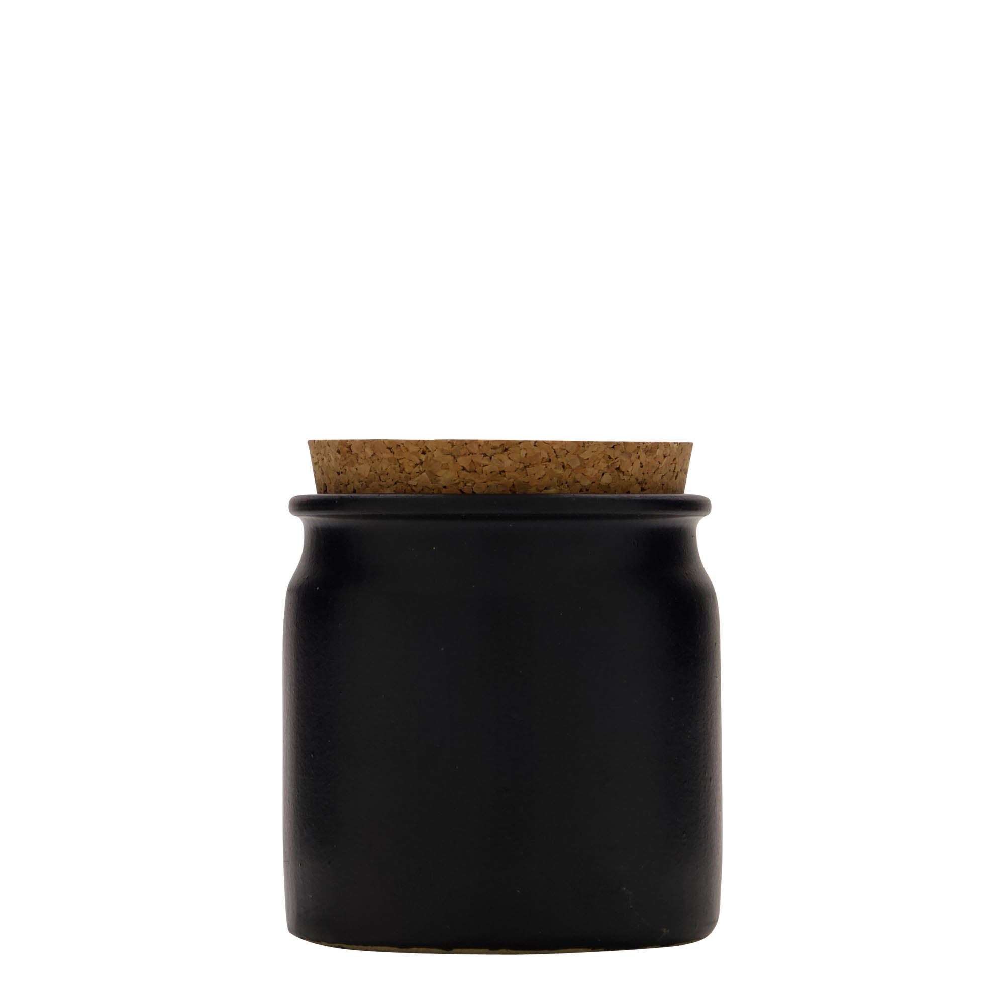 160 ml stoneware pot, ceramic, black, opening: cork