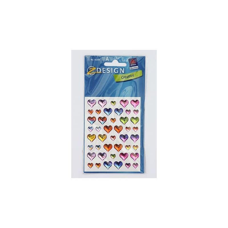 Zweckform Stickers ‘Gel Hearts’, plastic, multicoloured