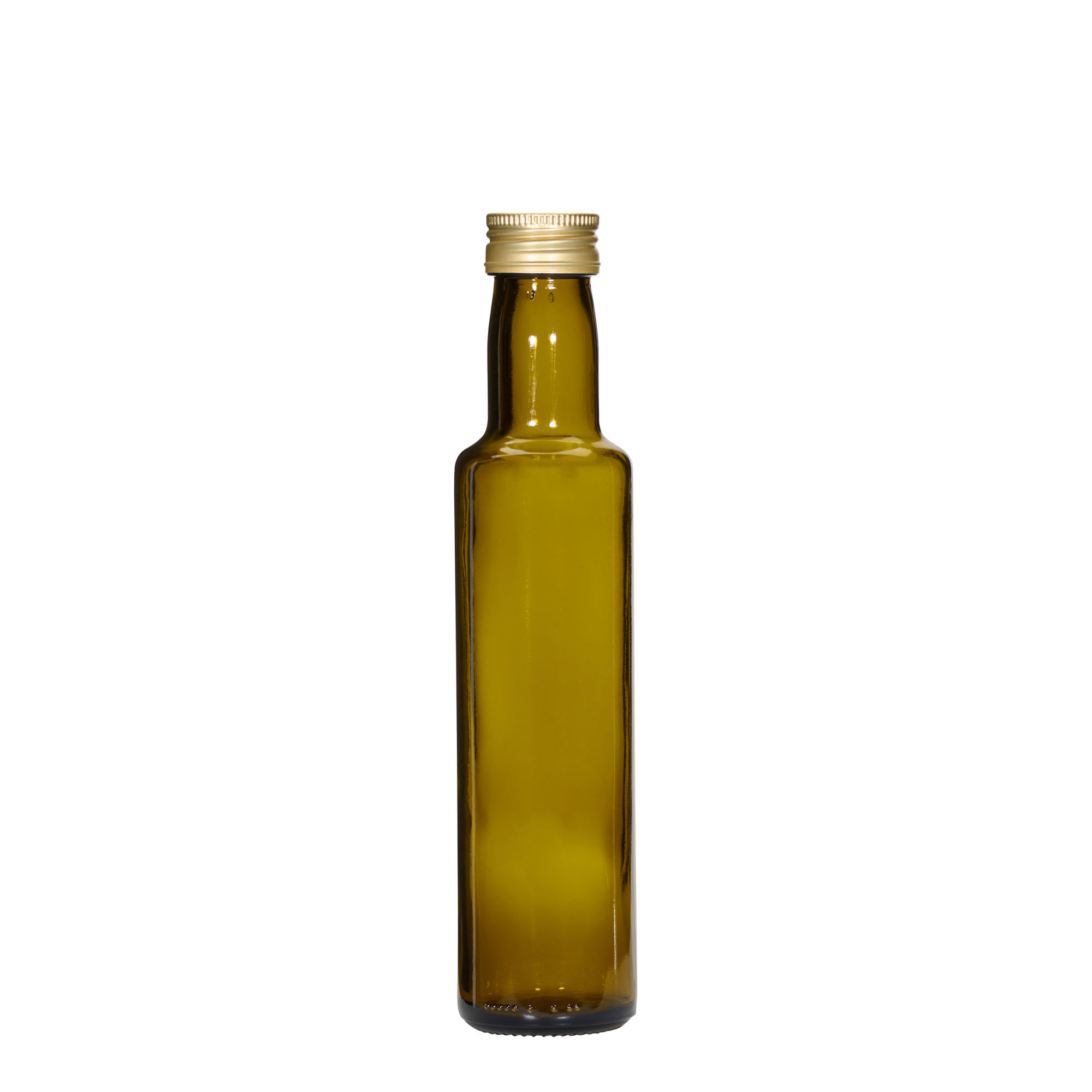 250 ml glass bottle ‘Dorica’, antique green, opening: PP 31.5