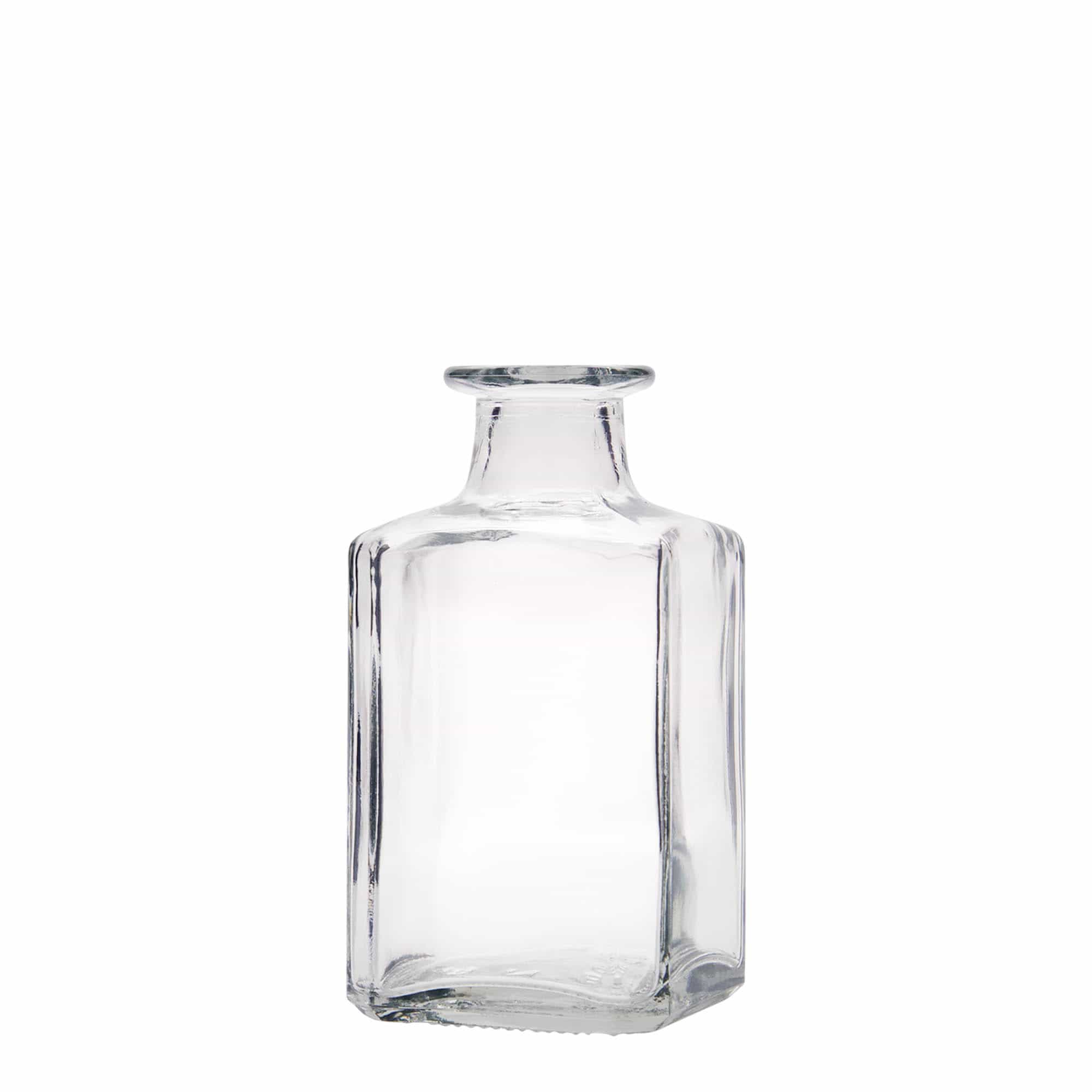 250 ml glass bottle 'Torben', square, opening: cork