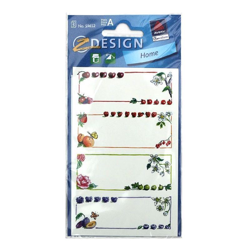 Zweckform Labels 'Colourful Fruits', rectangular, paper, multicoloured Zweckform Labels 'Colourful Fruits', rectangular, paper, multicoloured