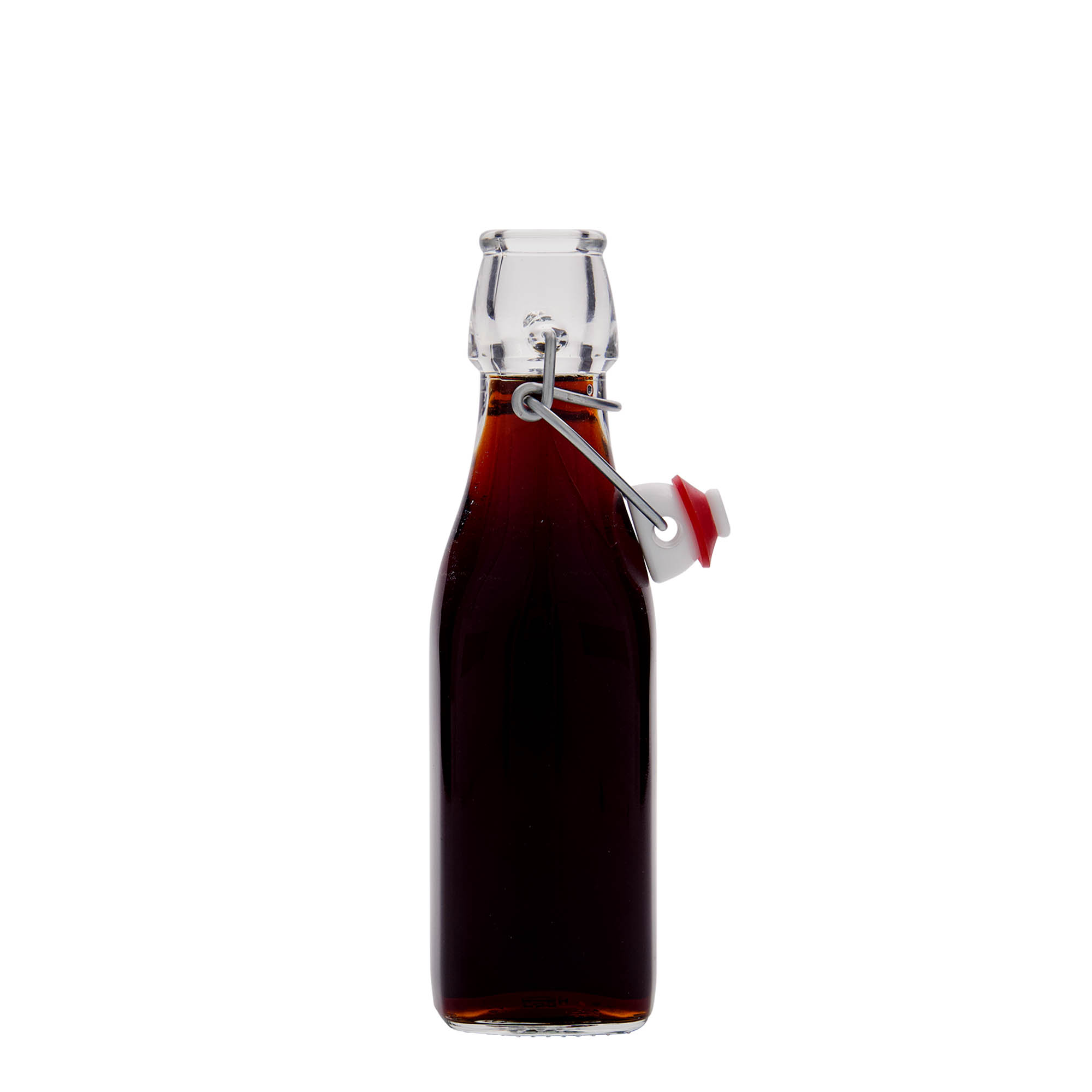 250 ml glass bottle ‘Swing, square, opening: swing top closure’