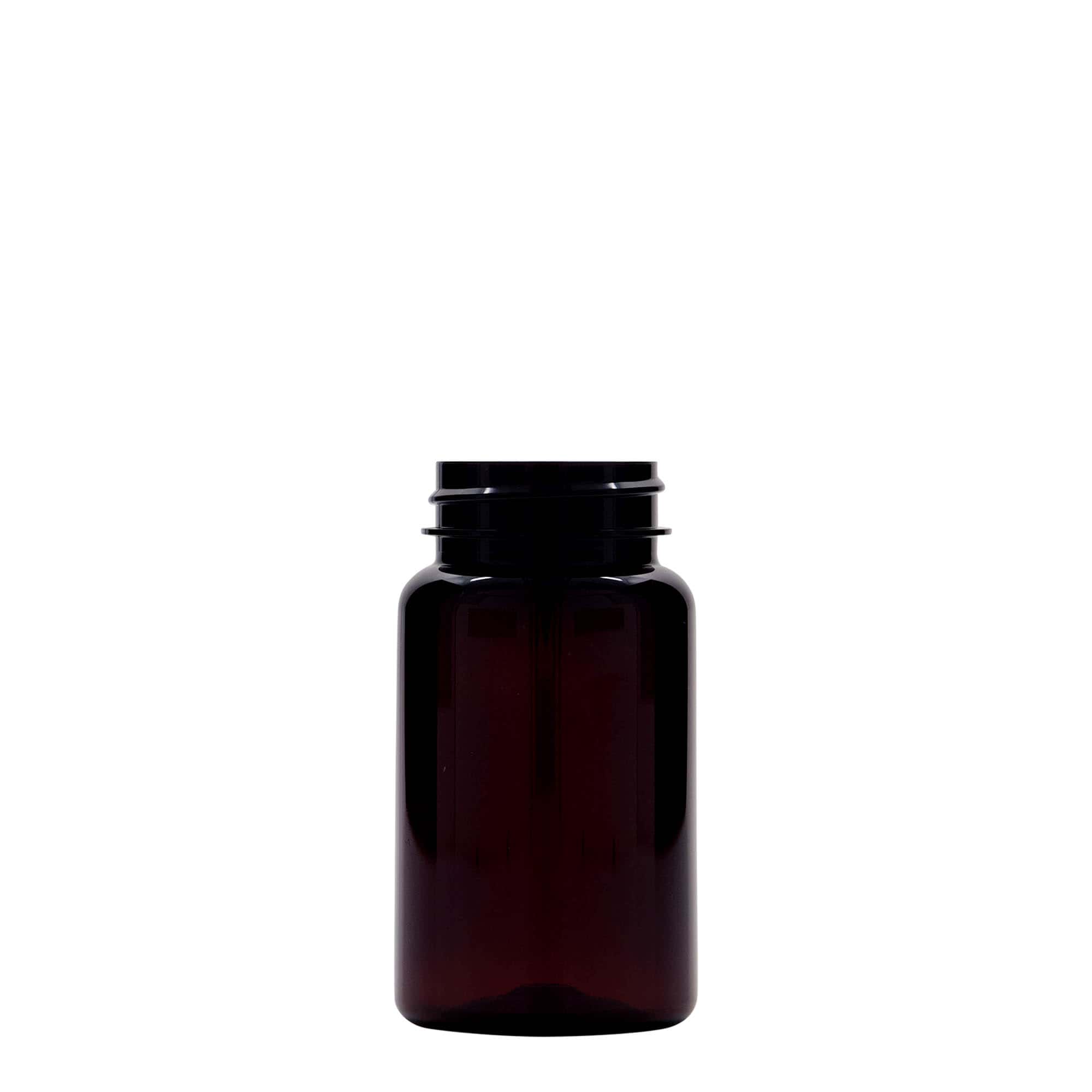 100 ml PET bottle, plastic, brown, opening: 38/400 100 ml PET bottle, plastic, brown, opening: 38/400