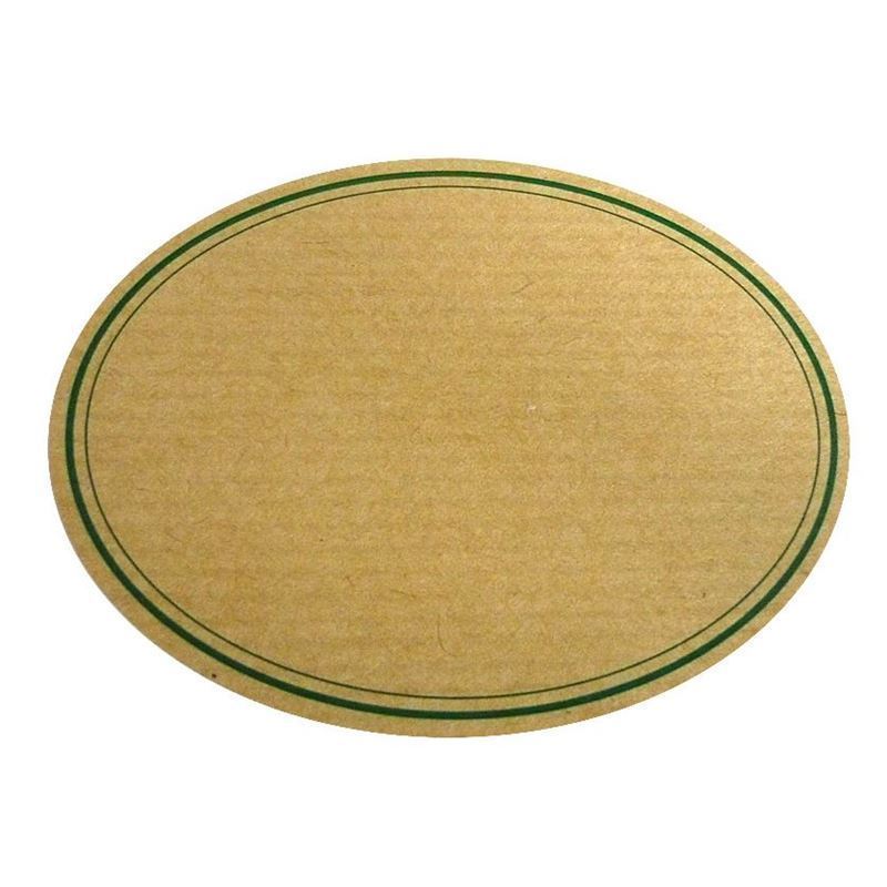 Nature label, oval, paper, green-brown Nature label, oval, paper, green-brown