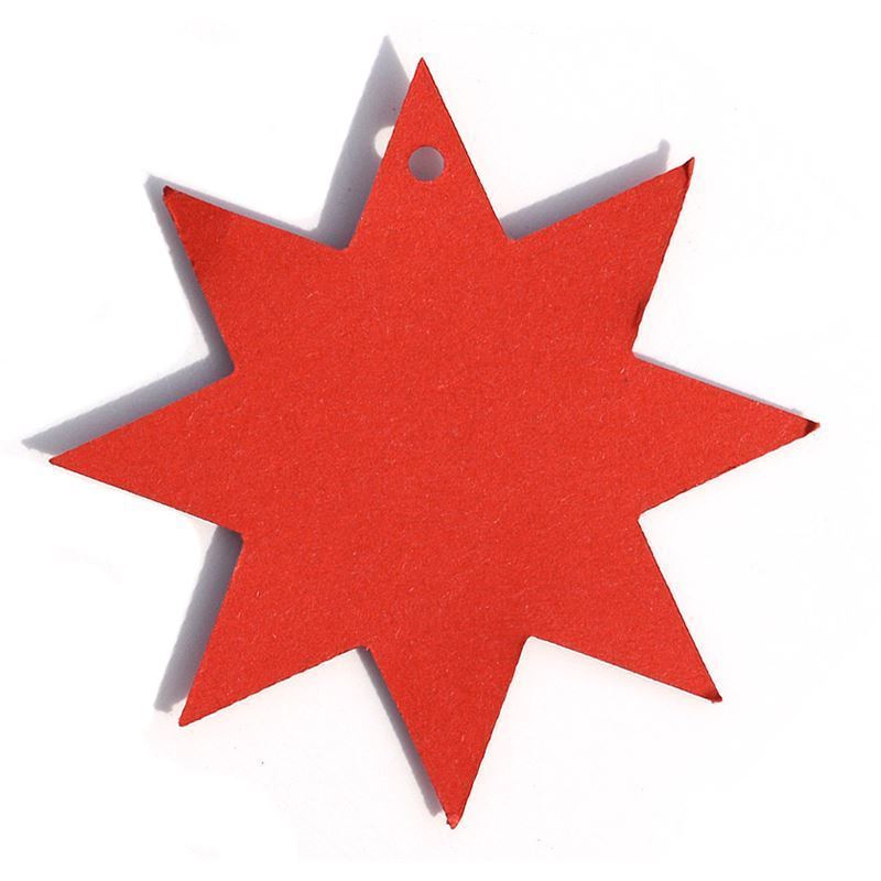 Swing tag, star, red