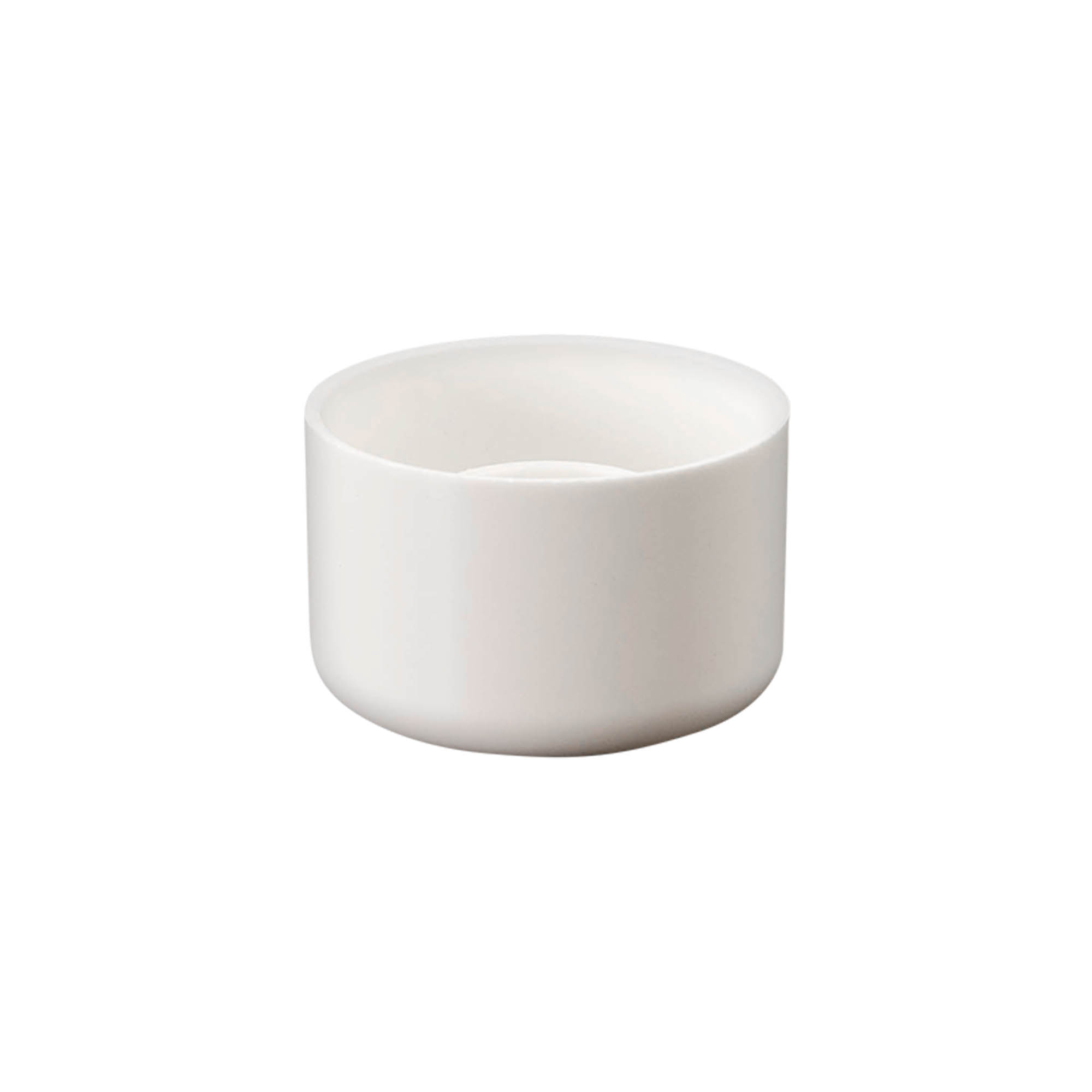 Screw cap round bottle with syringe insert, PE plastic, white, for opening: DIN 18