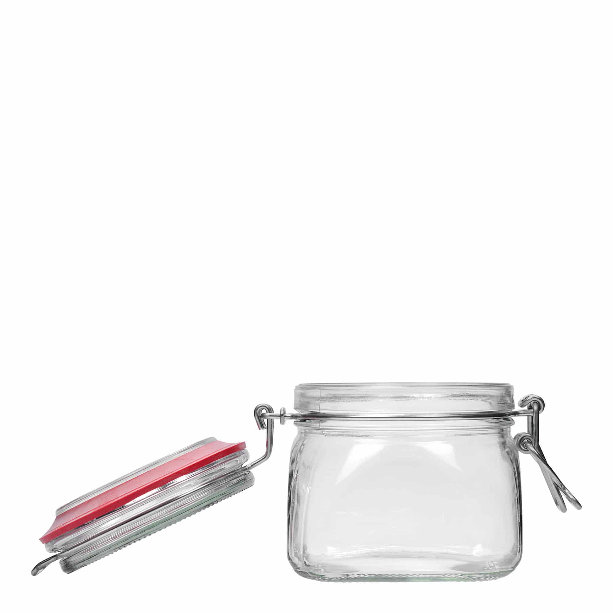 550 ml wire bail jar, square, opening: wire bail closure